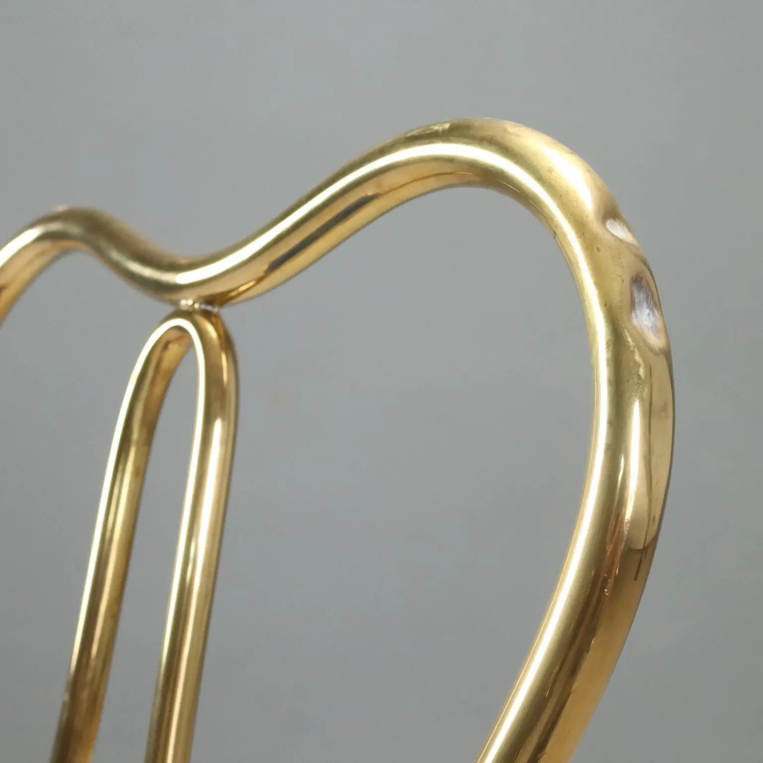 1950s Jansen Chairs in Brass and Velvet
