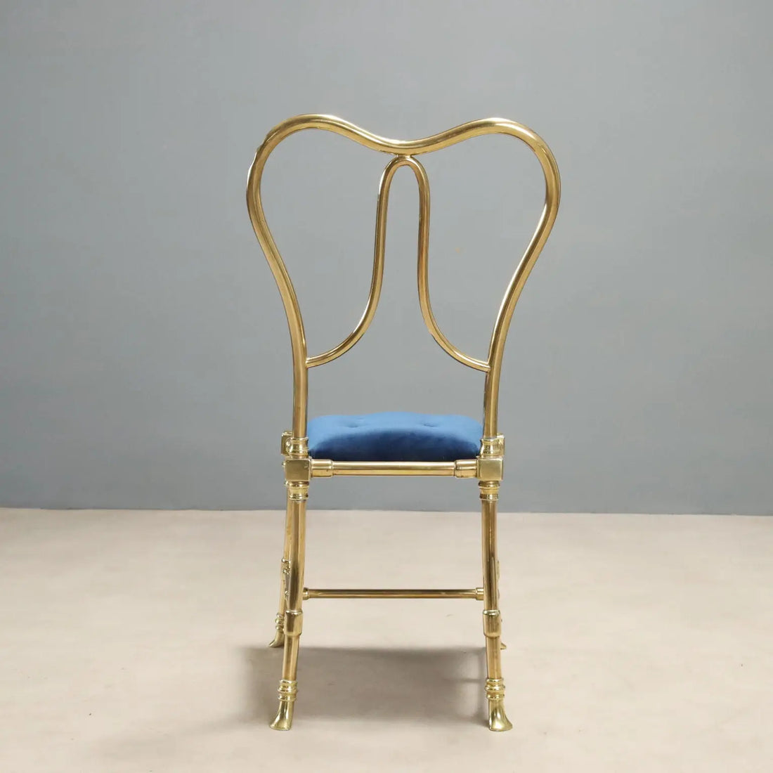 1950s Jansen Chairs in Brass and Velvet