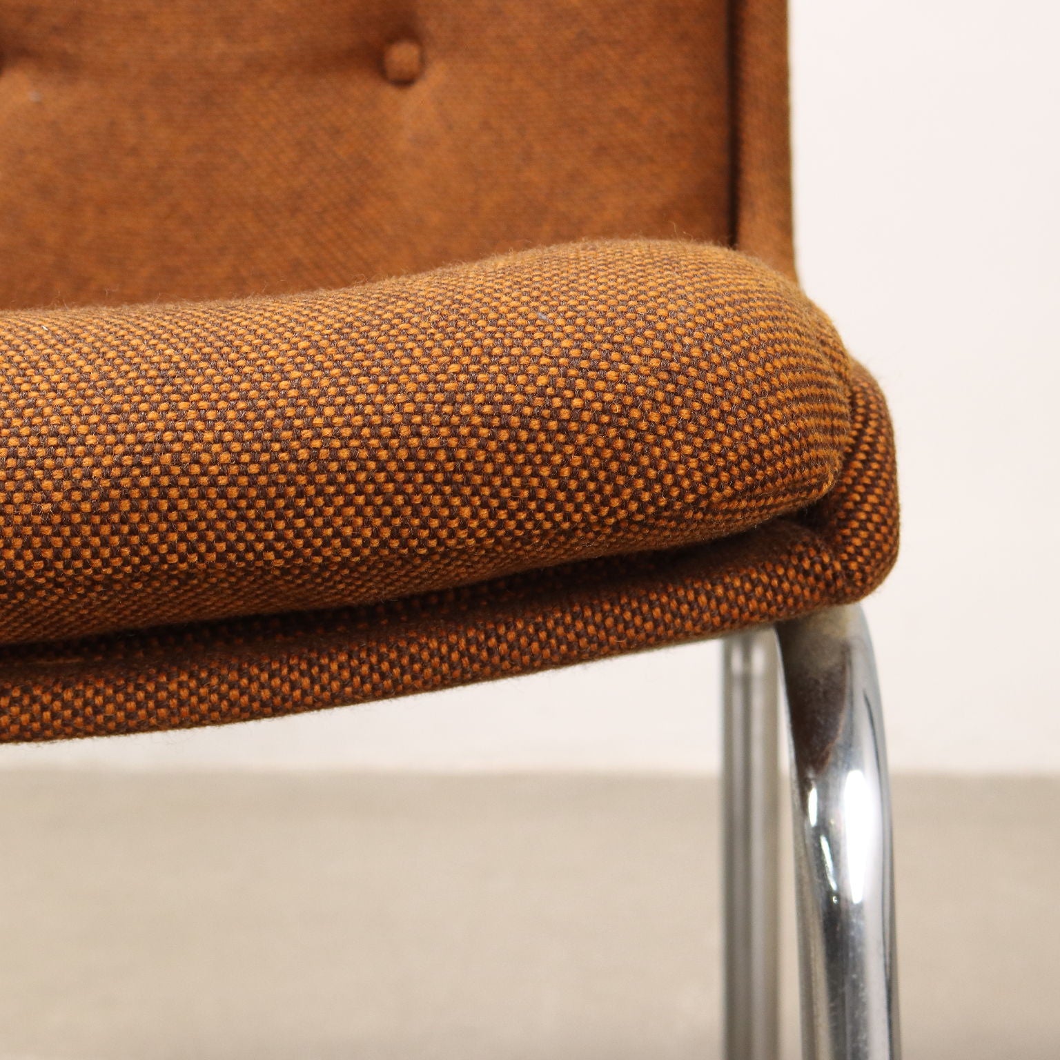 Group of 5 Vintage 1970s Chairs Chromed Metal Fabric Italy | Modernism  Chairs