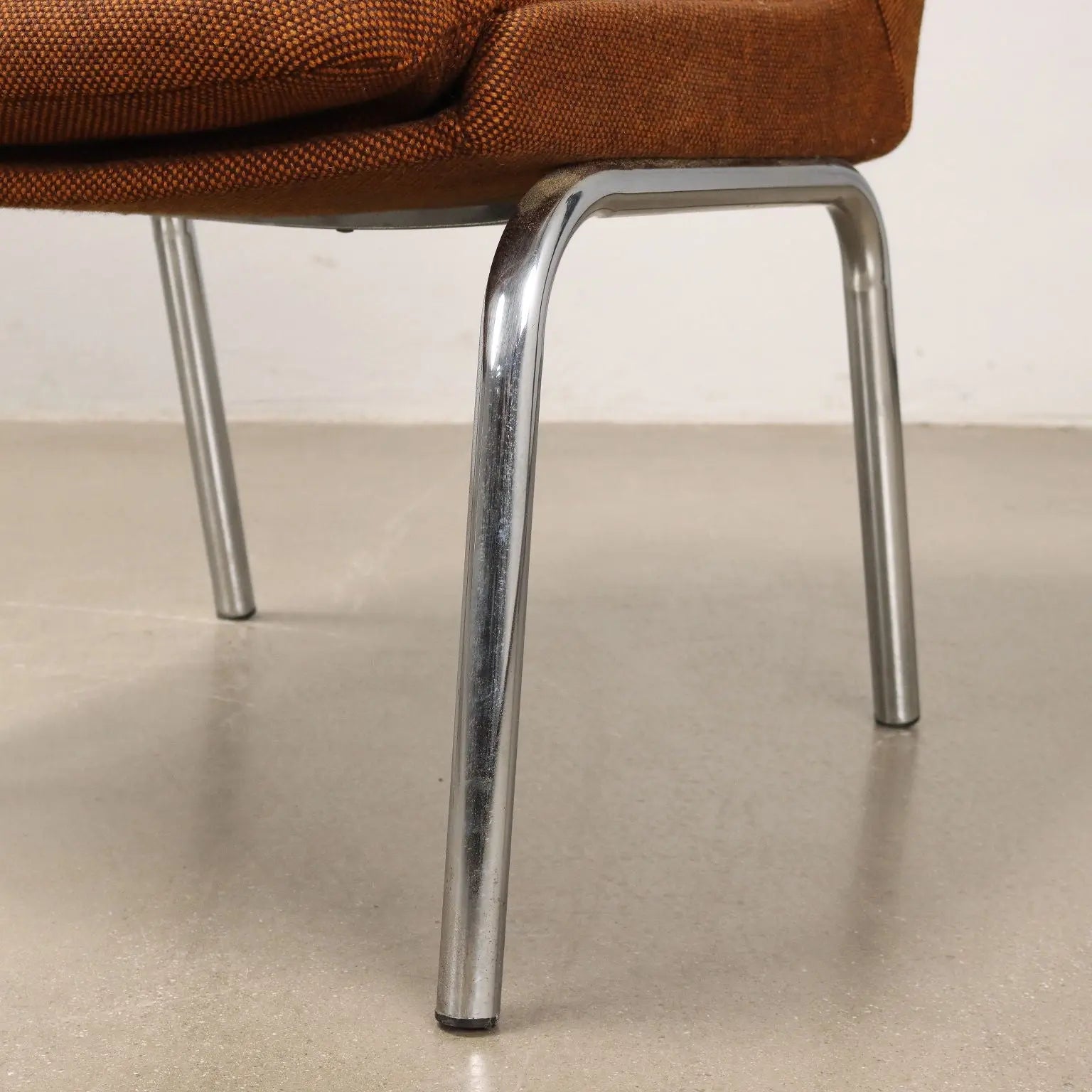 Group of 5 Vintage 1970s Chairs Chromed Metal Fabric Italy | Modernism | Chairs