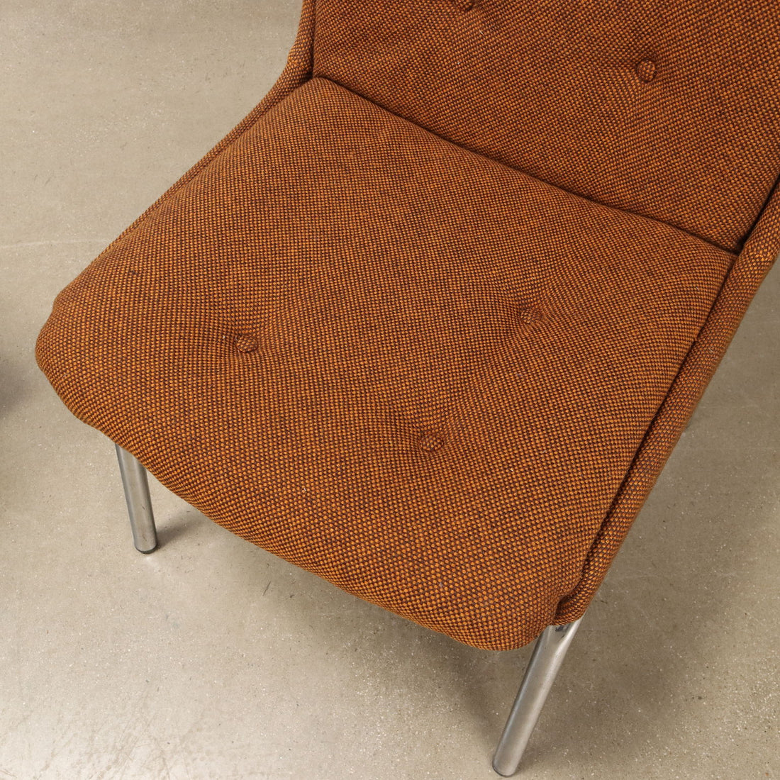 Group of 5 Vintage 1970s Chairs Chromed Metal Fabric Italy | Modernism  Chairs