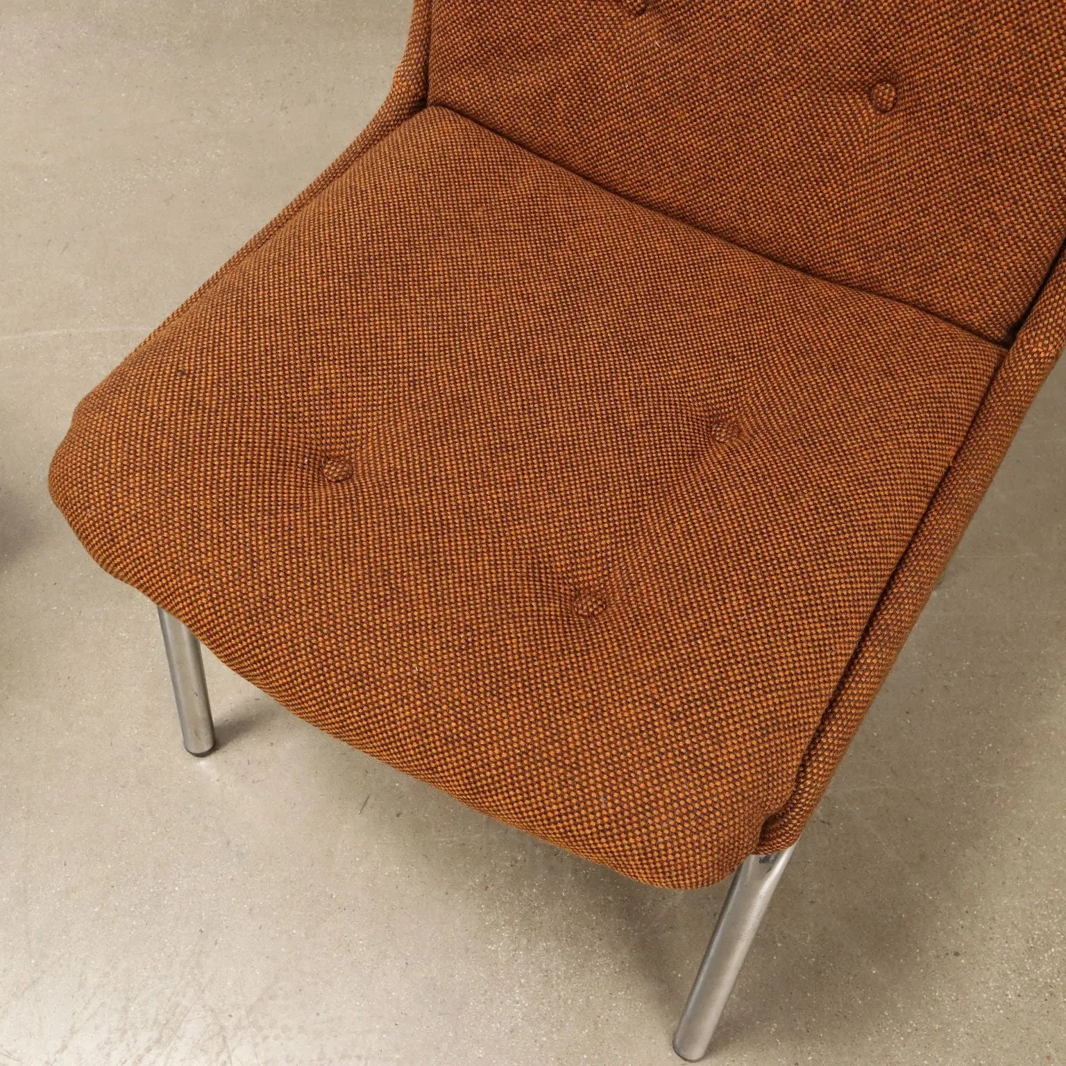 Group of 5 Vintage 1970s Chairs Chromed Metal Fabric Italy | Modernism | Chairs