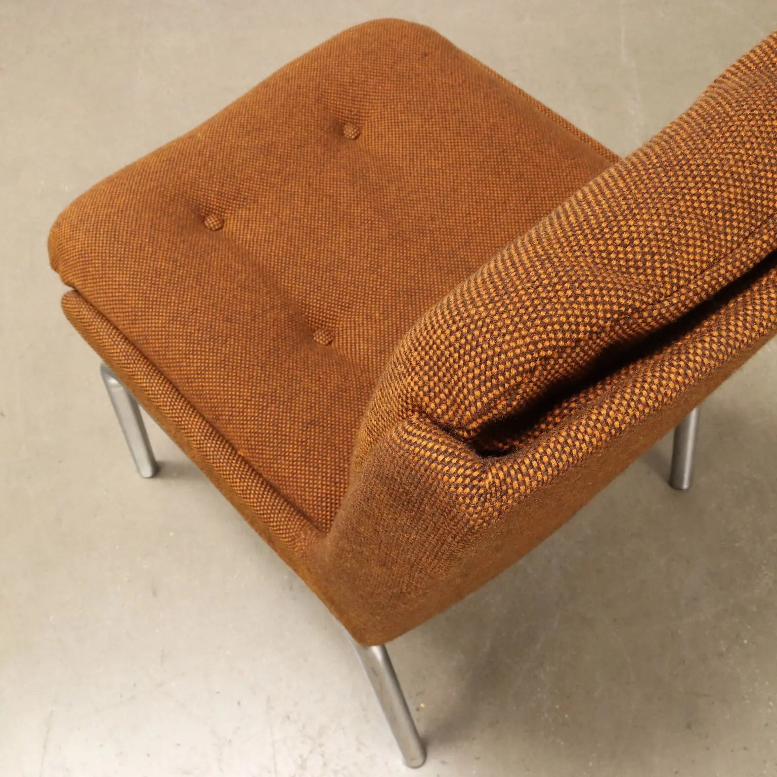 Group of 5 Vintage 1970s Chairs Chromed Metal Fabric Italy | Modernism | Chairs