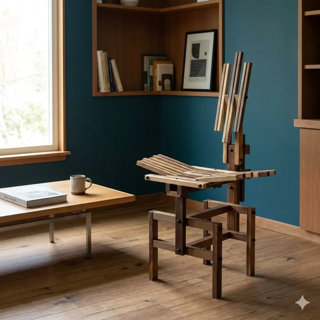 Post-Modern Sculptural Chair Wood Design Anacleto Spazzapan - Design Anacleto Spazzapan | Modernism  Chairs