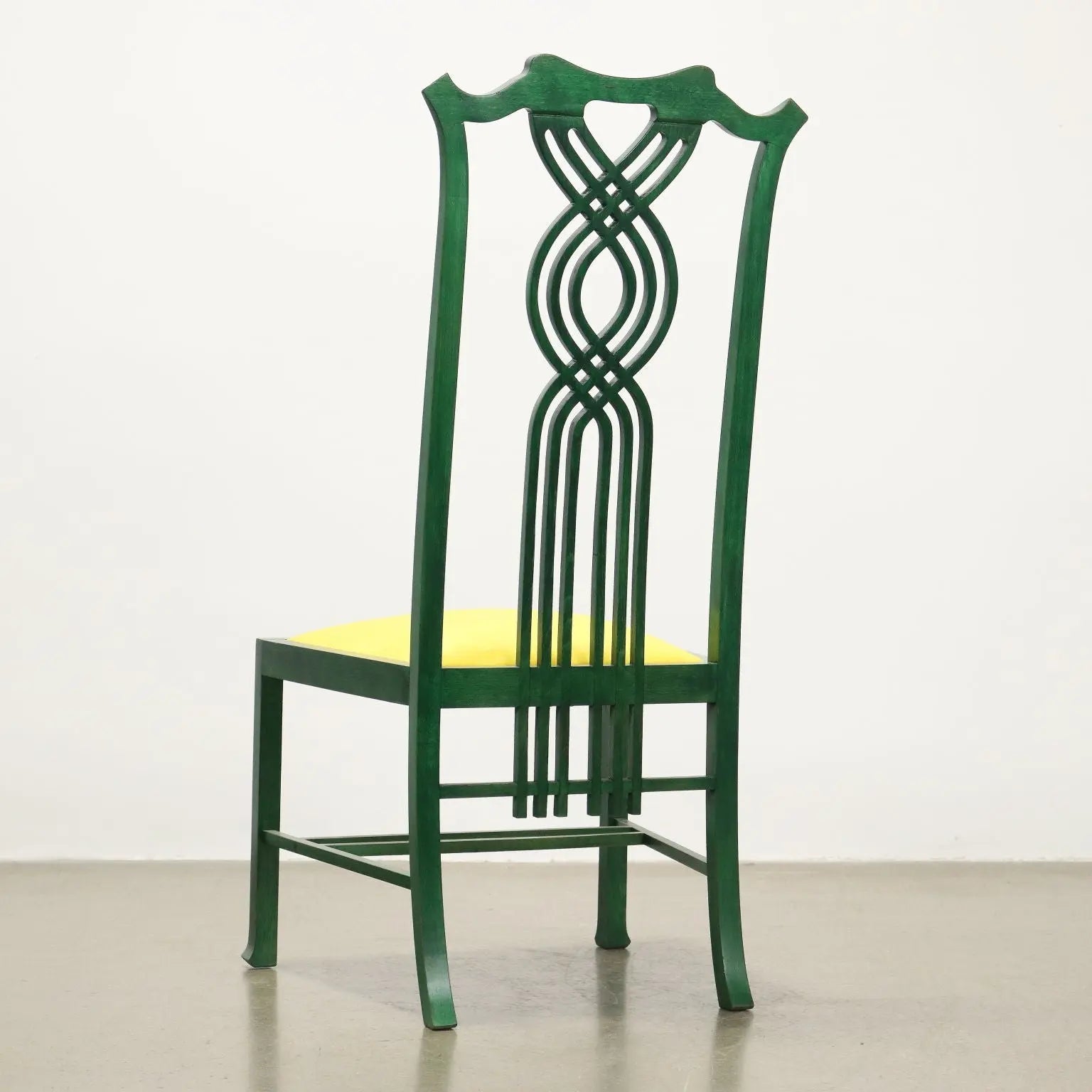 Vintage Giorgetti Chair Wood Velvet Italy 1980s | Modernism | Chairs