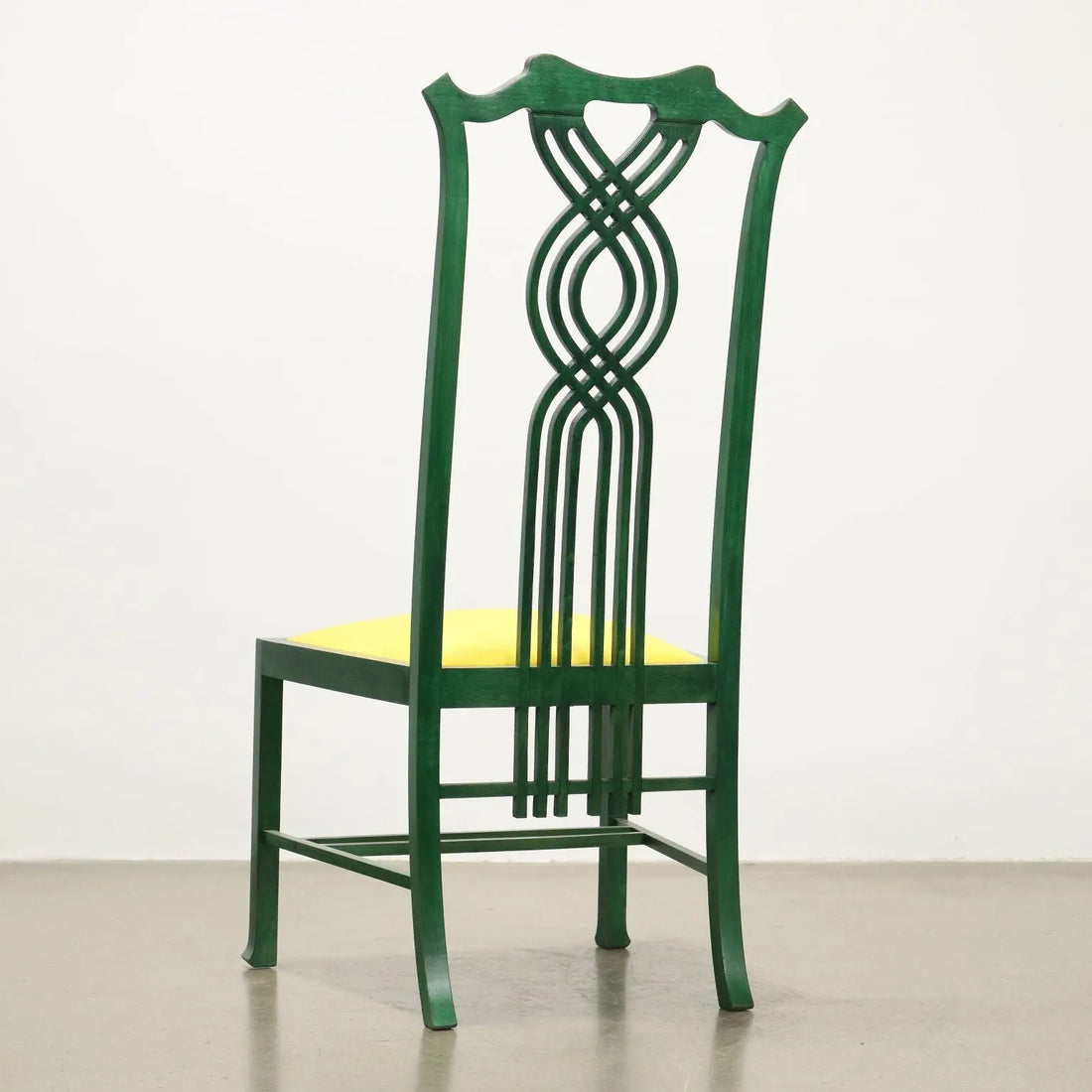 Vintage Giorgetti Chair Wood Velvet Italy 1980s | Modernism | Chairs