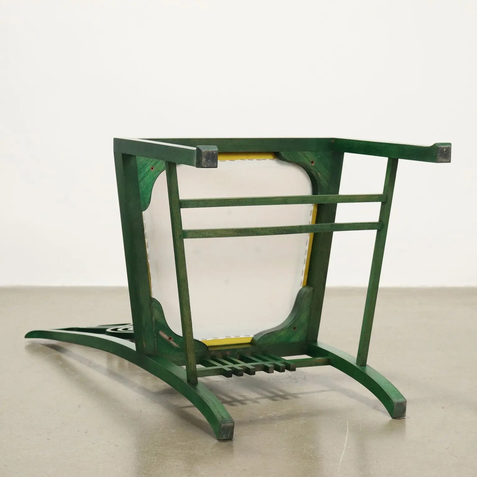 Vintage Giorgetti Chair Wood Velvet Italy 1980s | Modernism | Chairs