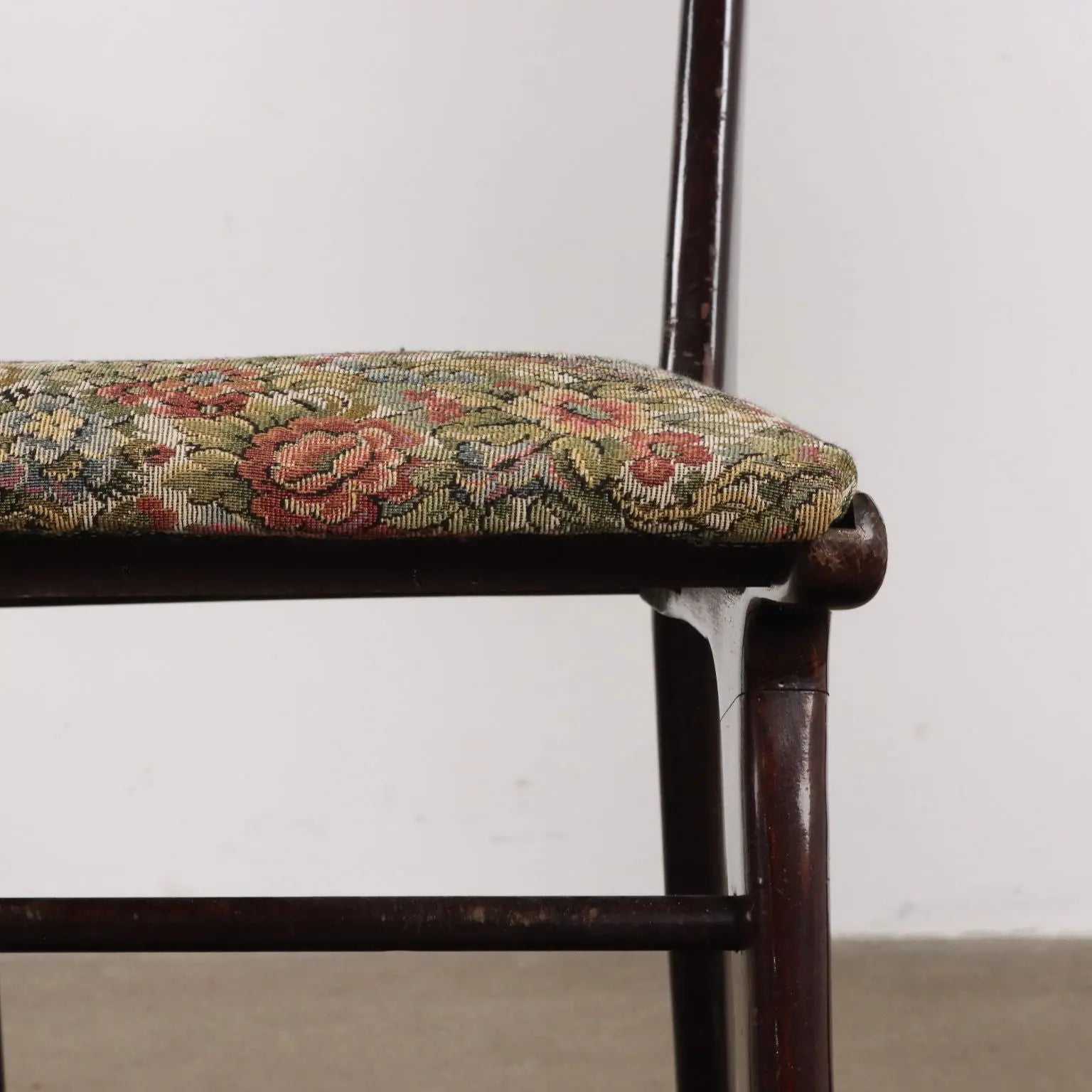 Vintage Chairs Ebony Painted Wood Fabric Italy 1960s | Modernism | Chairs