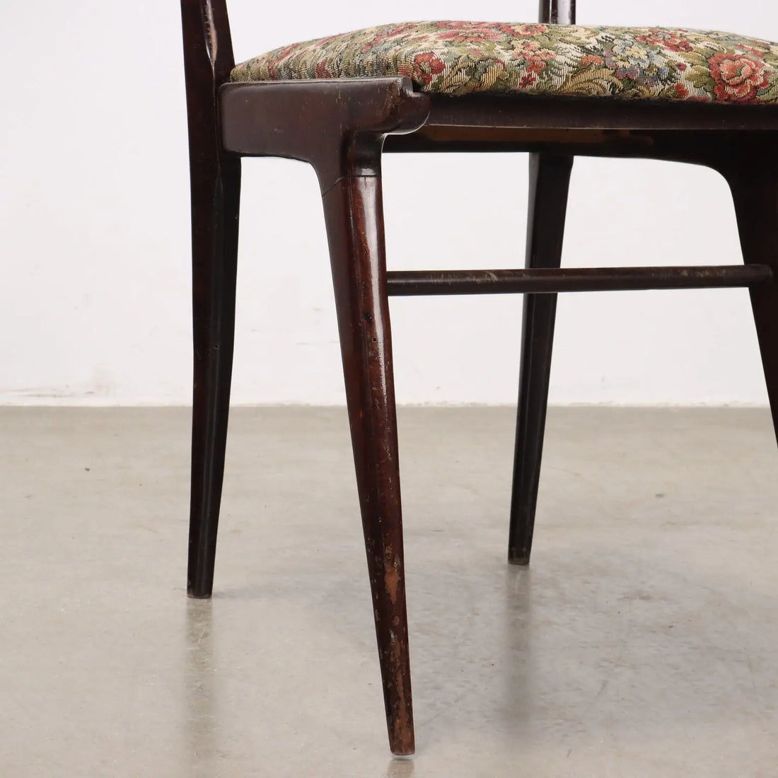 Vintage Chairs Ebony Painted Wood Fabric Italy 1960s | Modernism | Chairs