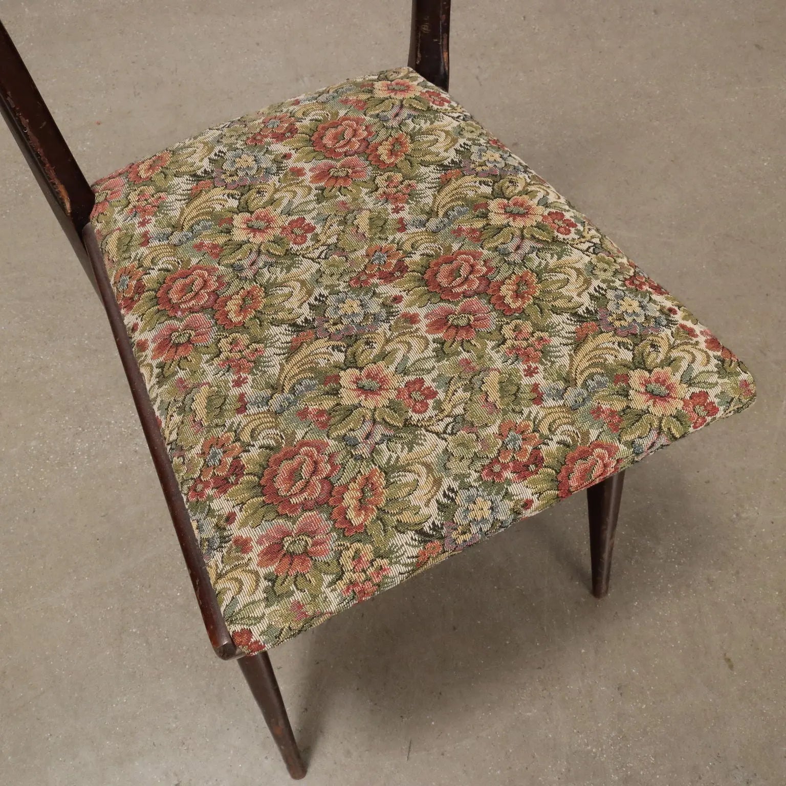 Vintage Chairs Ebony Painted Wood Fabric Italy 1960s | Modernism | Chairs