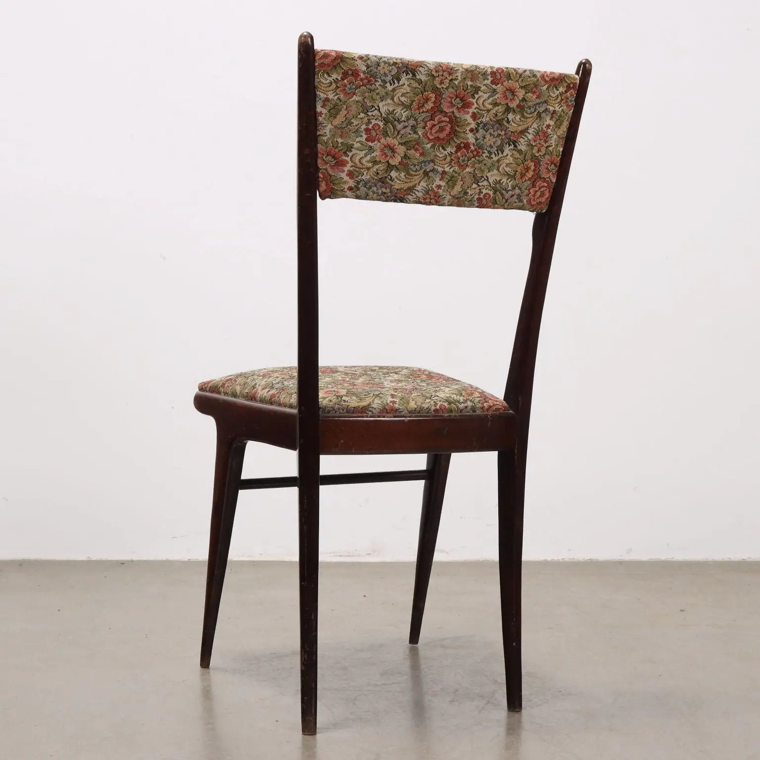 Vintage Chairs Ebony Painted Wood Fabric Italy 1960s | Modernism | Chairs