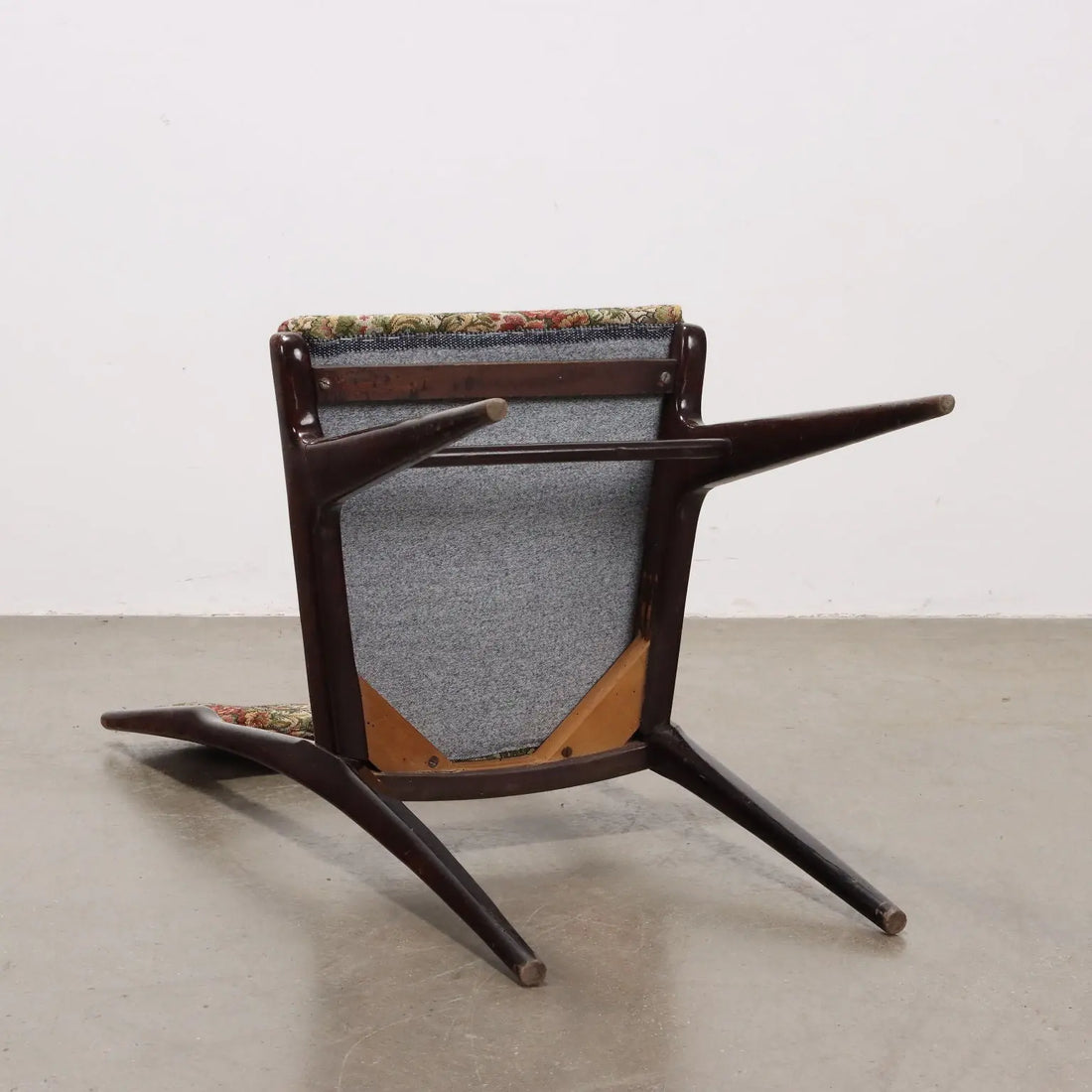 Vintage Chairs Ebony Painted Wood Fabric Italy 1960s | Modernism | Chairs