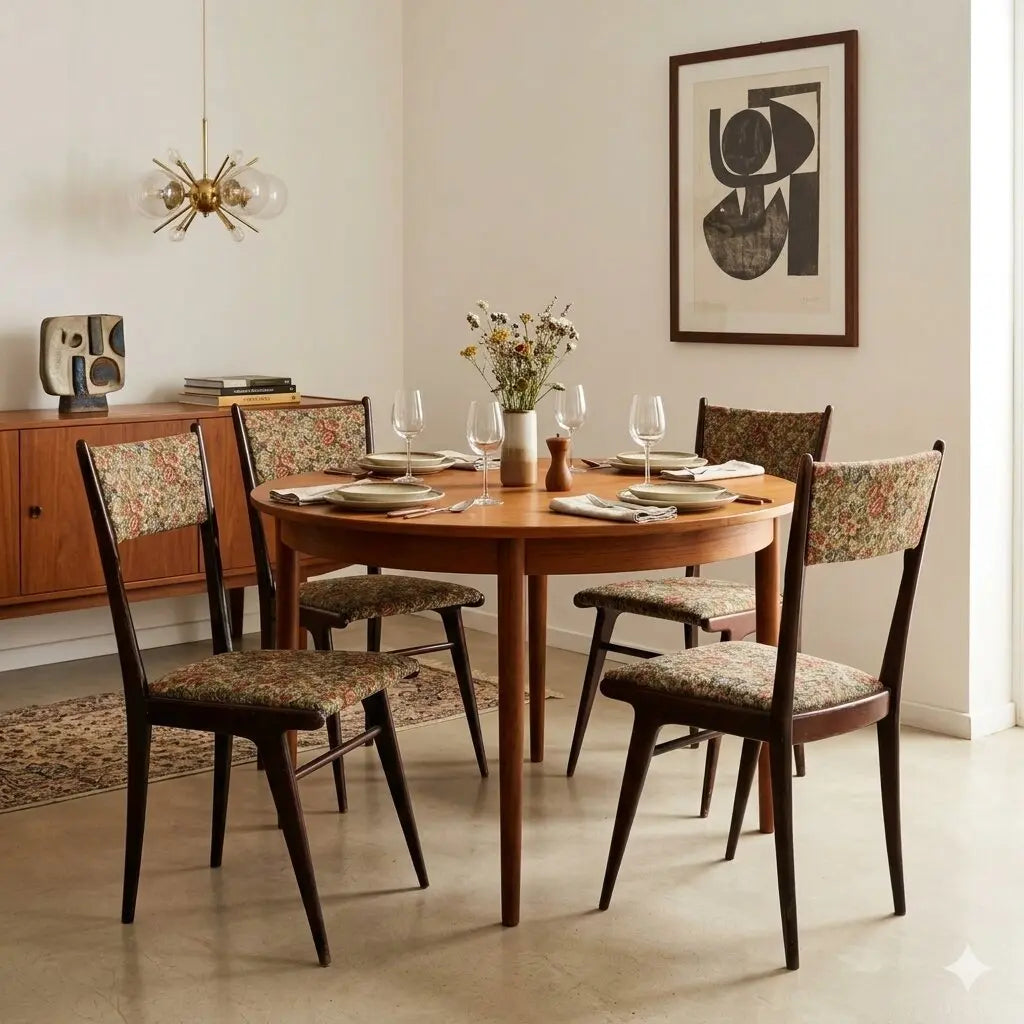 Vintage Chairs Ebony Painted Wood Fabric Italy 1960s | Modernism | Chairs