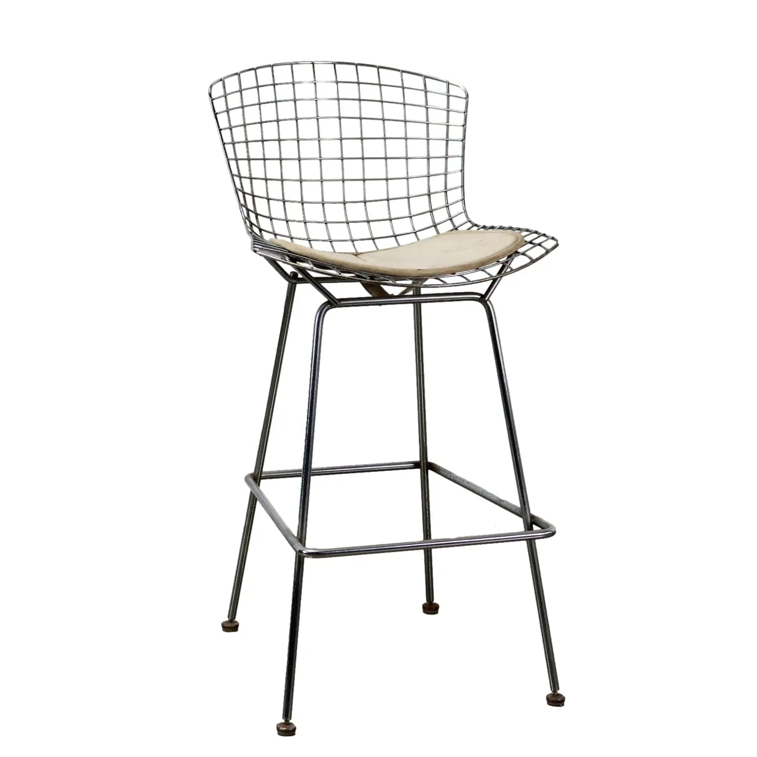 Vintage Stool Metal Leatherette Italy 1970s | Modernism | Chairs
