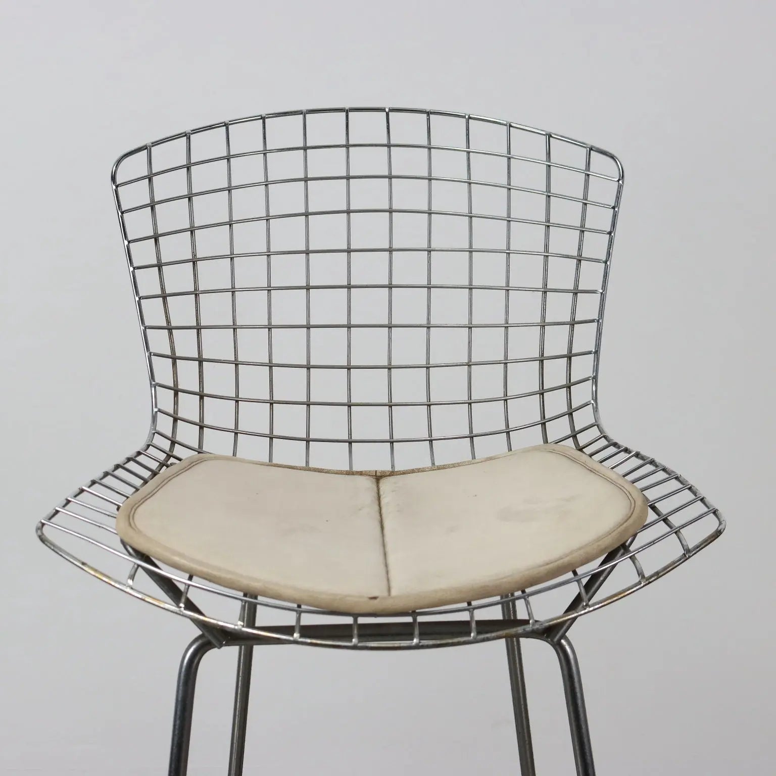 Vintage Stool Metal Leatherette Italy 1970s | Modernism | Chairs
