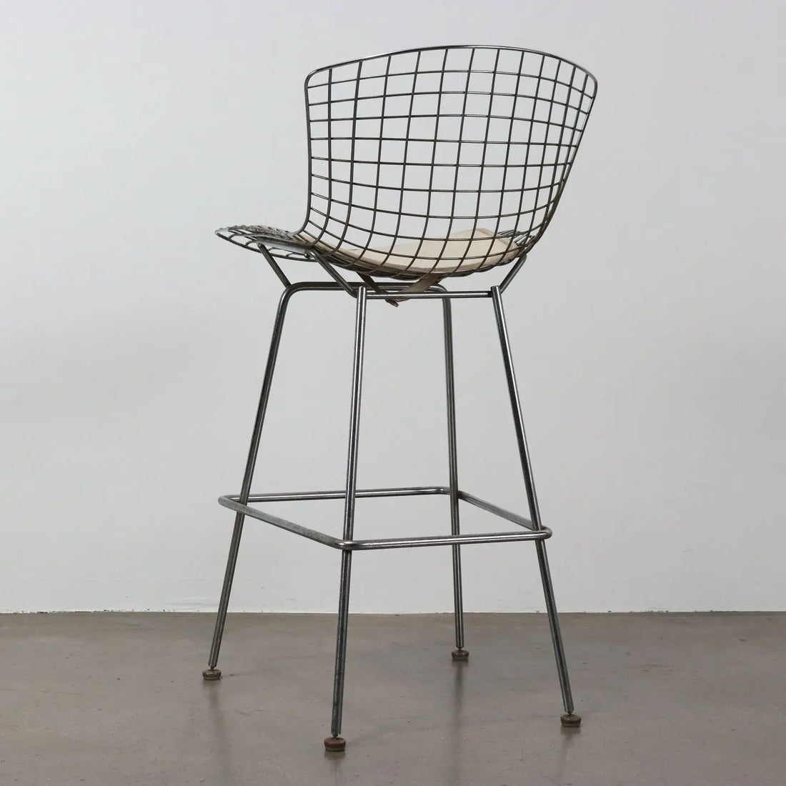 Vintage Stool Metal Leatherette Italy 1970s | Modernism | Chairs