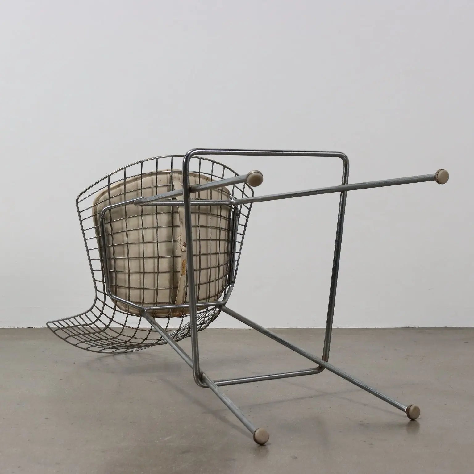 Vintage Stool Metal Leatherette Italy 1970s | Modernism | Chairs
