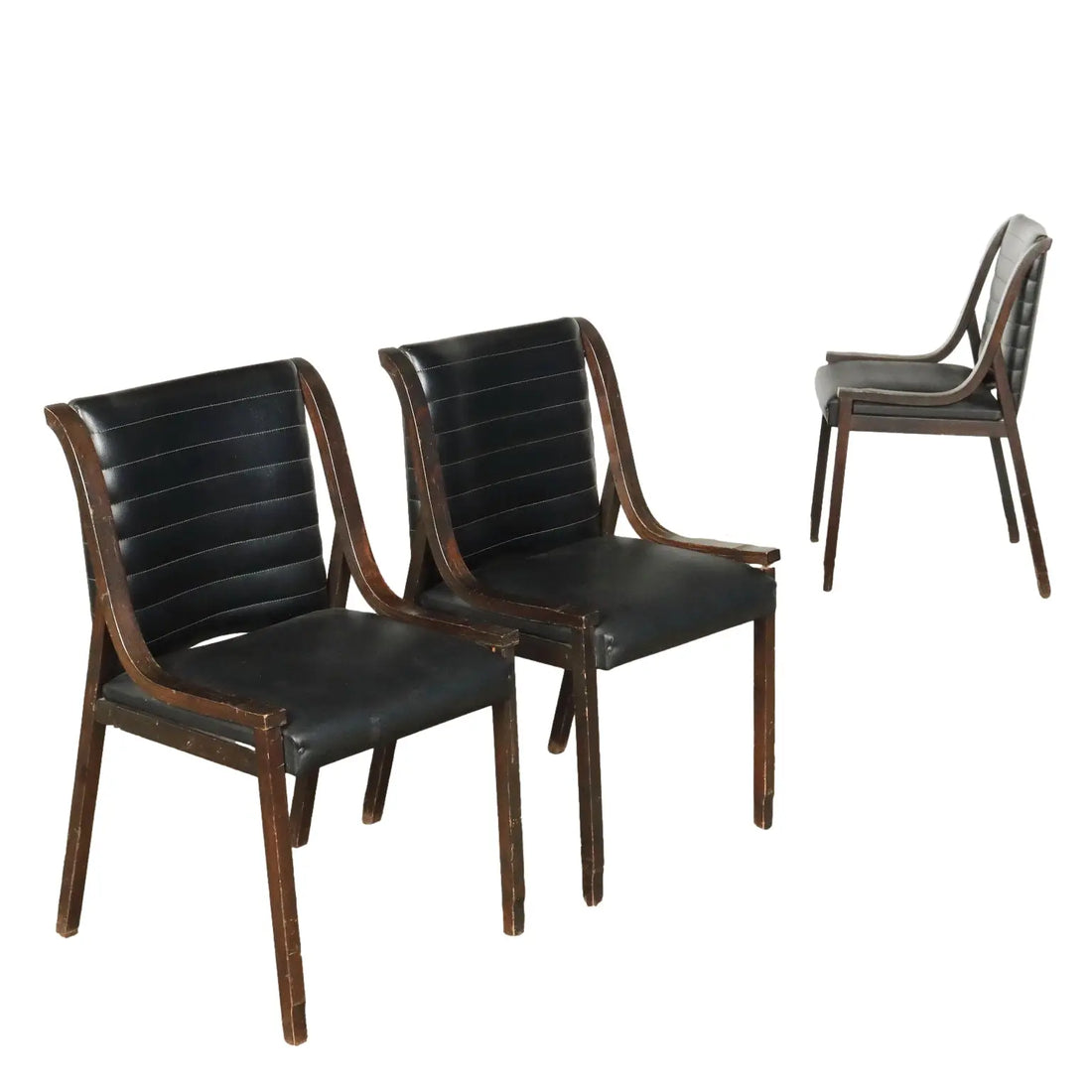 Vintage Chairs Beech Leatherette Italy 1960s | Modernism | Chairs