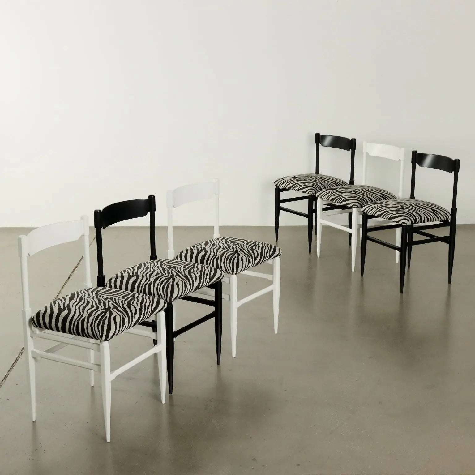 Vintage Chairs Jungle Collection Velvet Wood Italy 1950s-1960s | Modernism | Chairs