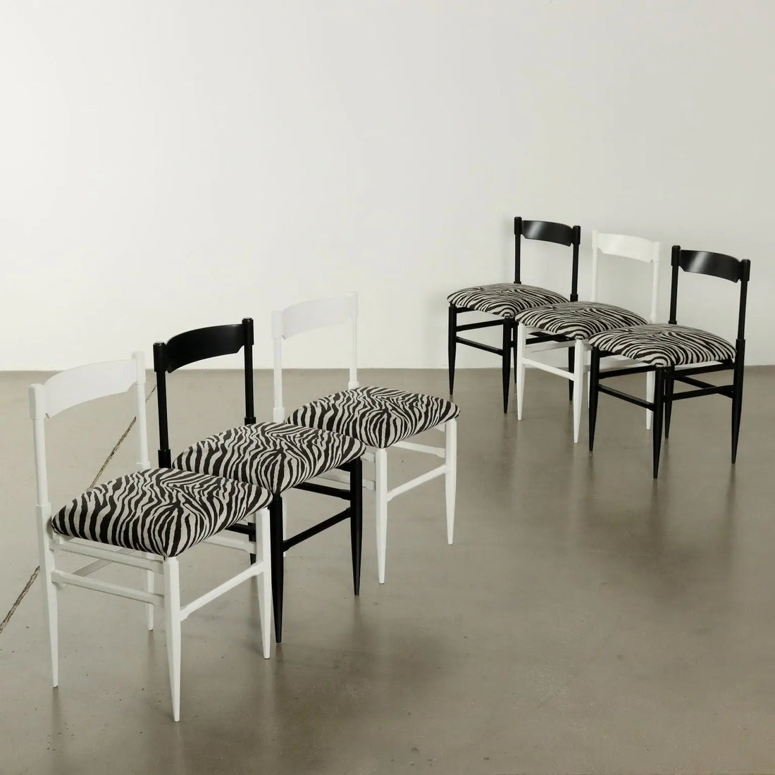 Vintage Chairs Jungle Collection Velvet Wood Italy 1950s-1960s | Modernism | Chairs