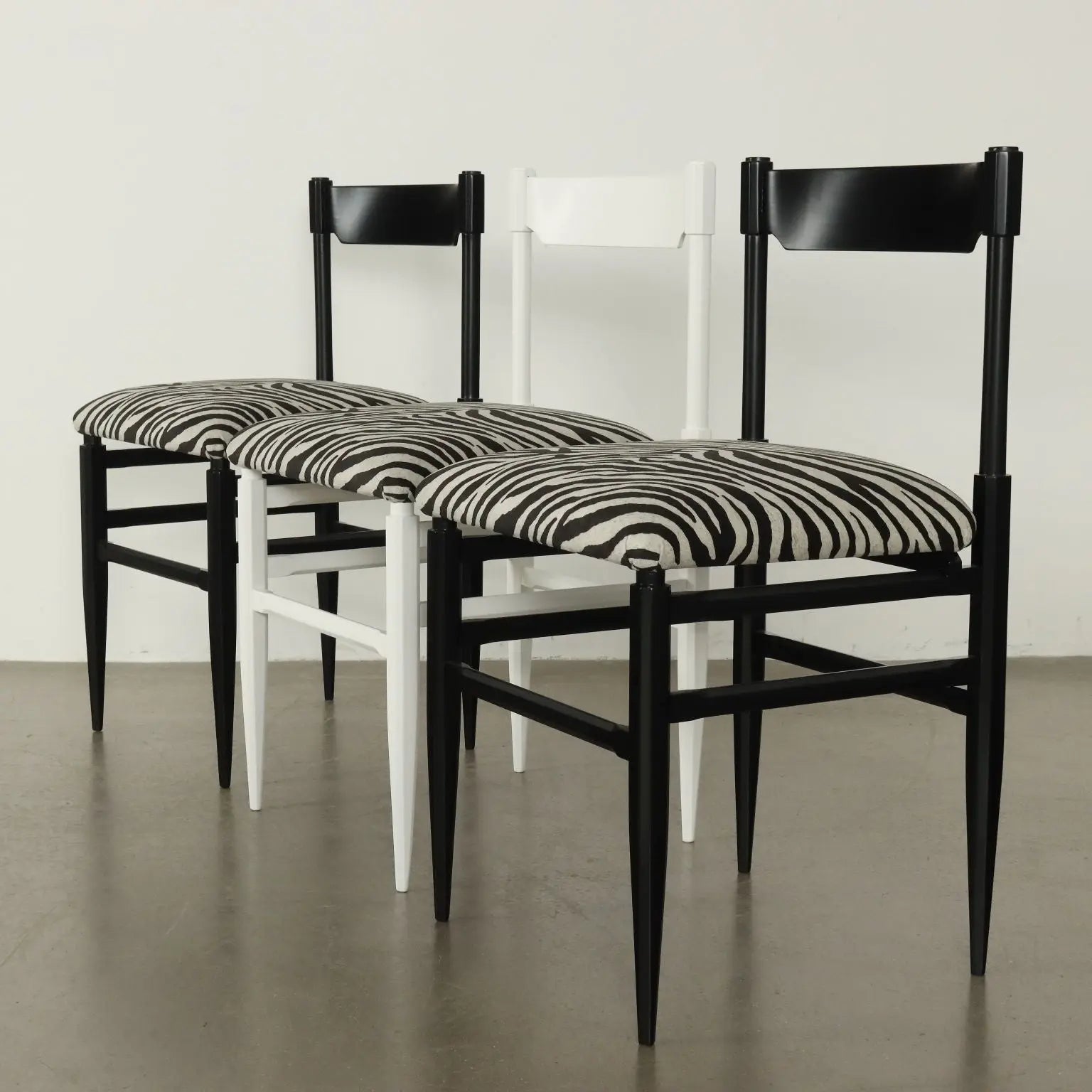 Vintage Chairs Jungle Collection Velvet Wood Italy 1950s-1960s | Modernism | Chairs