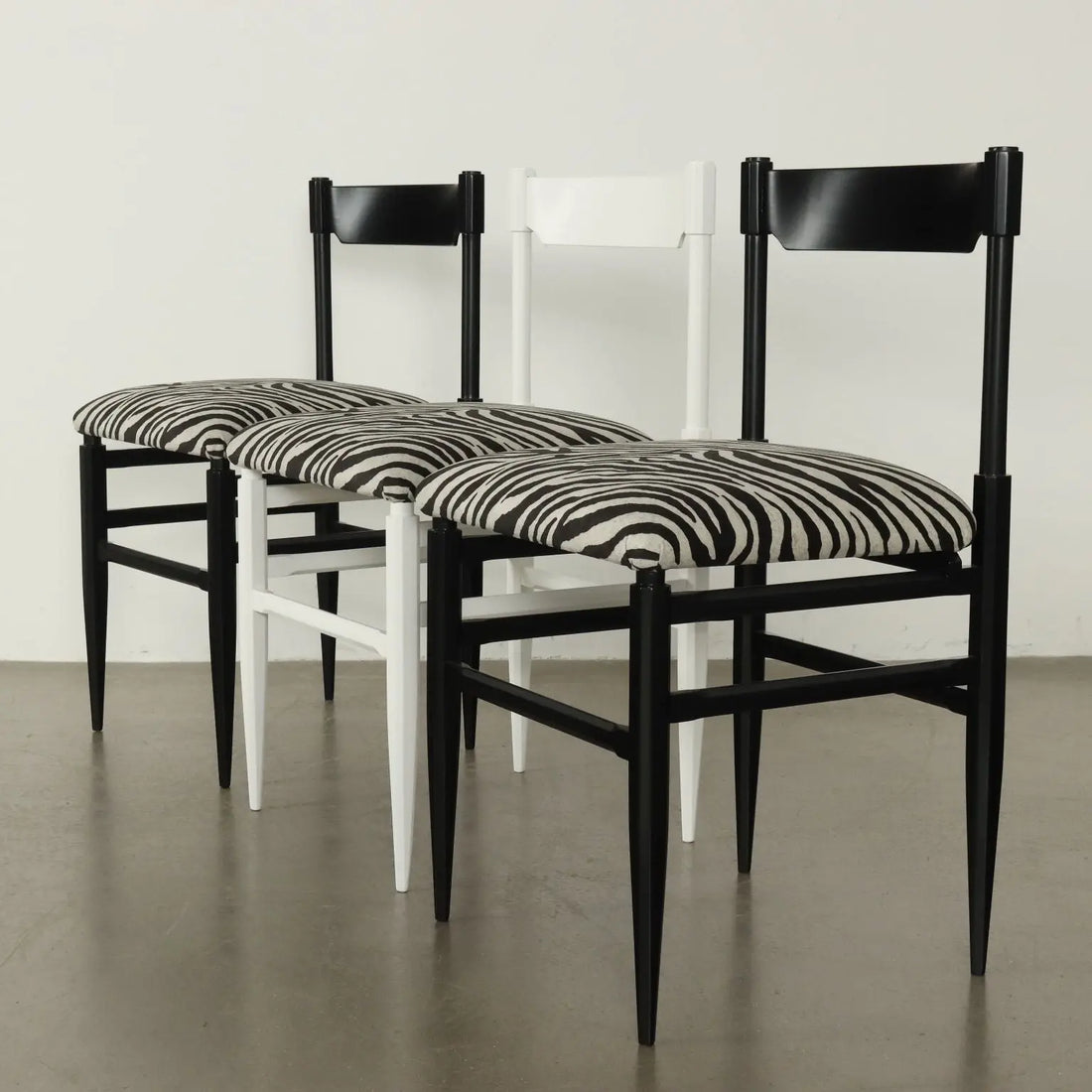 Vintage Chairs Jungle Collection Velvet Wood Italy 1950s-1960s | Modernism | Chairs
