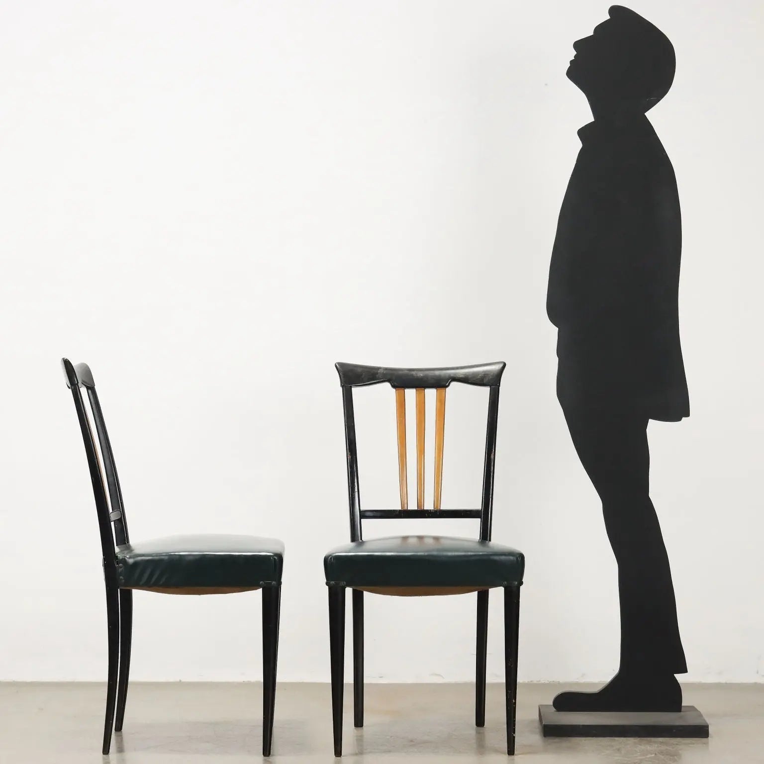 Vintage Chairs Wood Leatherette Design Italy 1950s | Modernism | Chairs