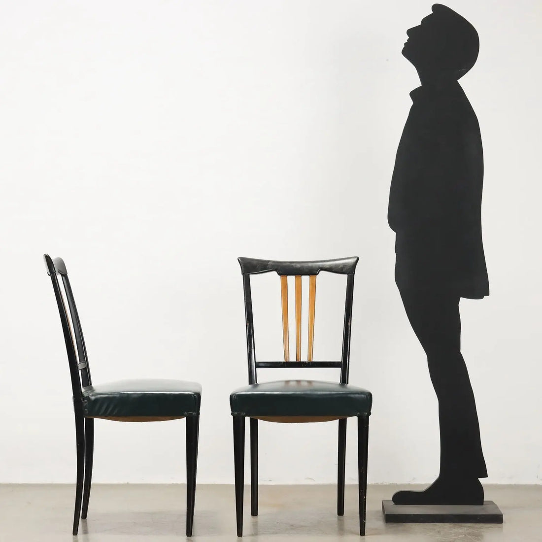 Vintage Chairs Wood Leatherette Design Italy 1950s | Modernism | Chairs