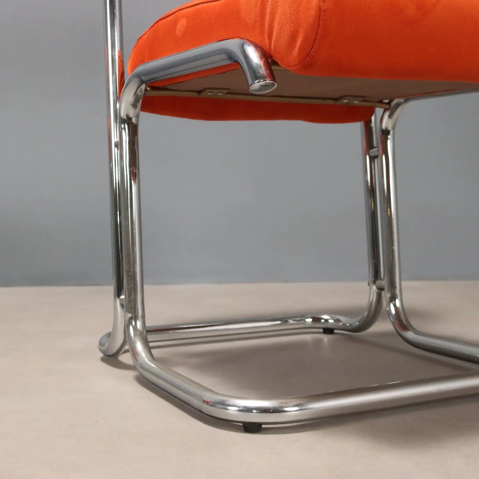 Vintage Cantilever Chairs Chromed Metal Fabric Design 1970s | Modernism | Chairs