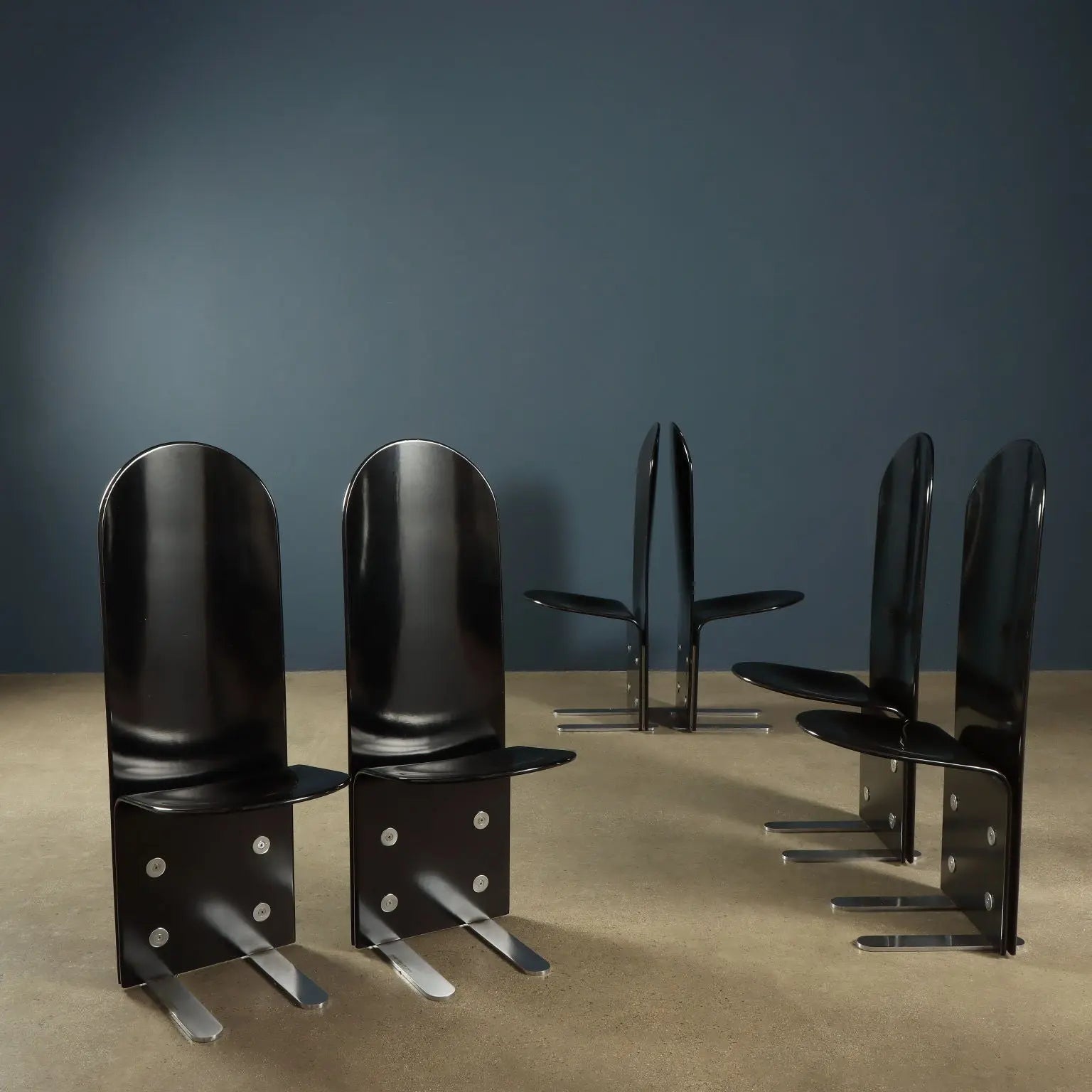 Armet Pellicano Chairs Vintage Design Luigi Saccardo Steel Wood | Modernism  Chairs