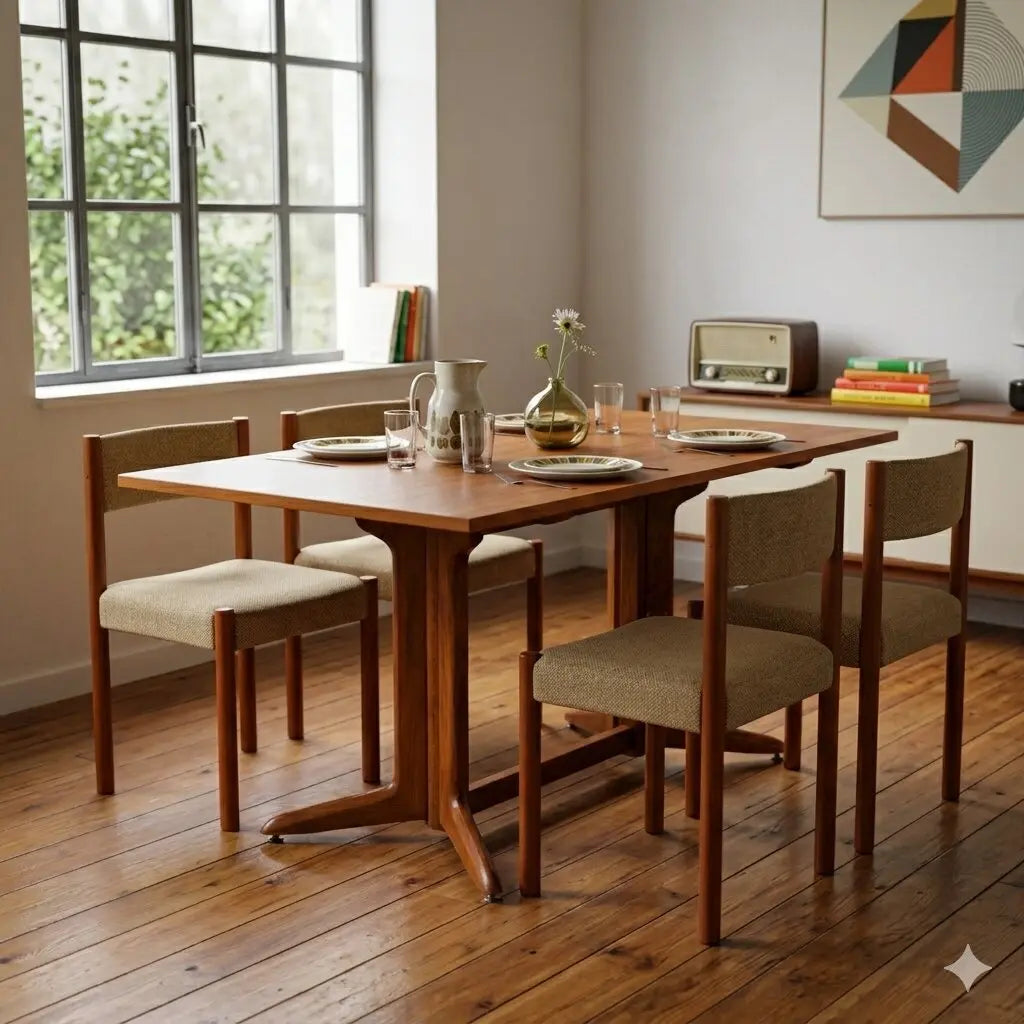 Vintage Dining Room Chairs Teak Fabric Denmark 1960s | Modernism | Chairs