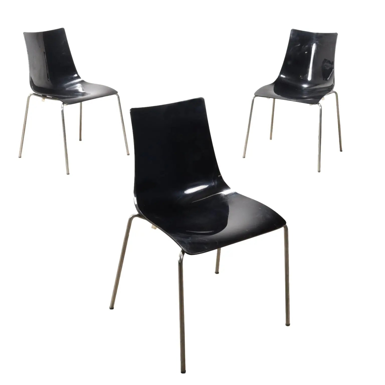 Vintage Chairs Plastic Material Chromed Metal Design Italy 1990s | Modernism | Chairs