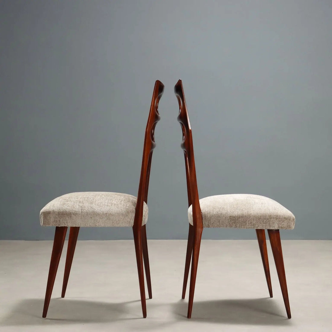 Vintage Chairs Beech Fabric Design Italy 1950s Restored | Modernism | Chairs