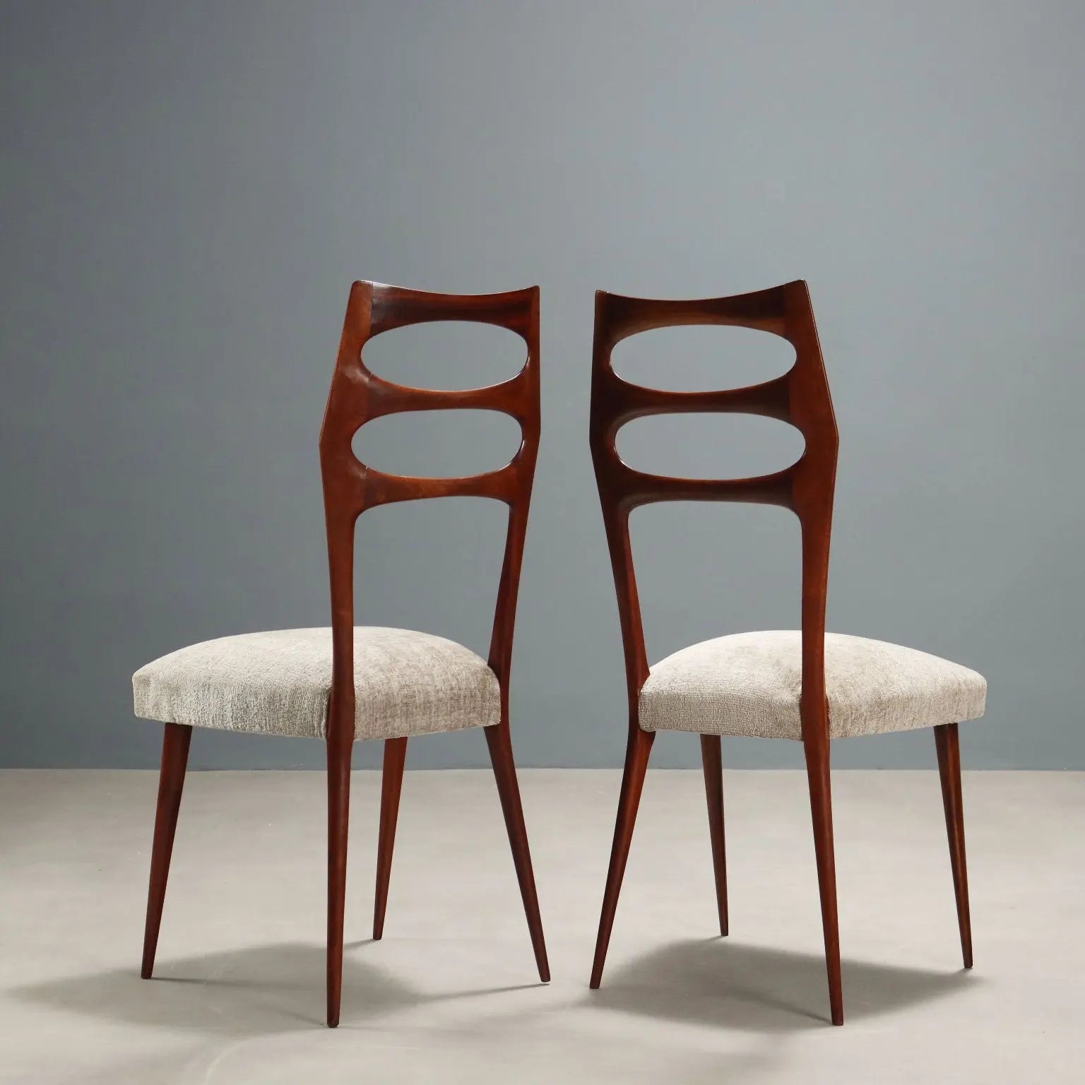 Vintage Chairs Beech Fabric Design Italy 1950s Restored | Modernism | Chairs