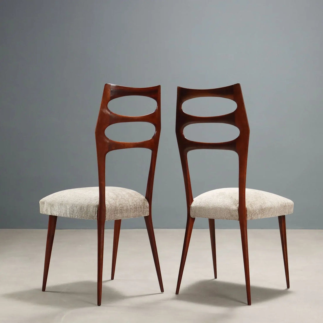 Vintage Chairs Beech Fabric Design Italy 1950s Restored | Modernism | Chairs