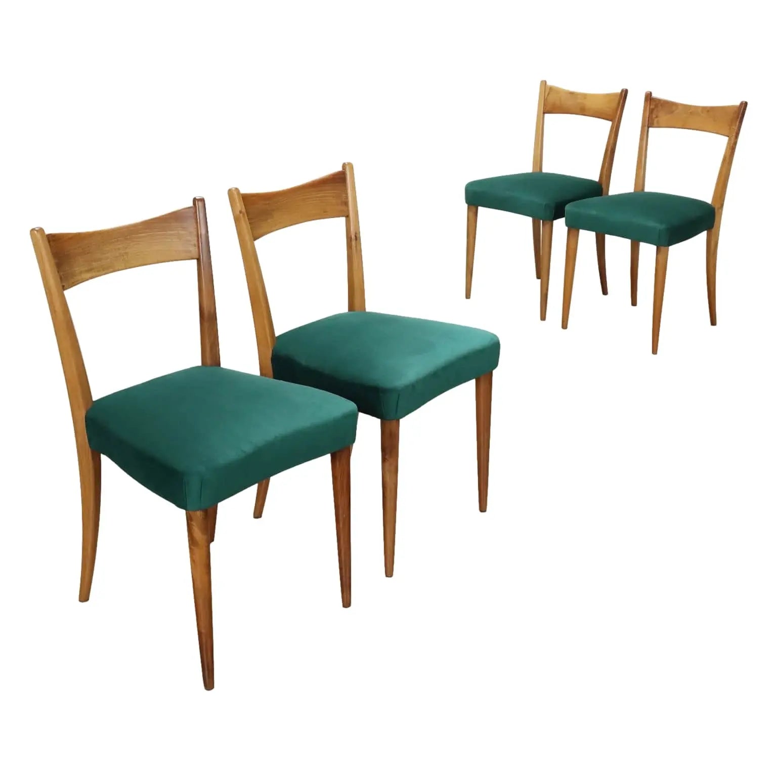 Vintage Living Room Chairs Beech Fabric Italy 1950s | Modernism | Chairs