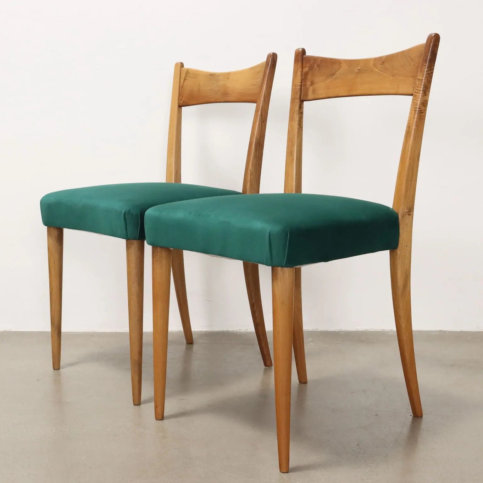 Vintage Living Room Chairs Beech Fabric Italy 1950s | Modernism | Chairs