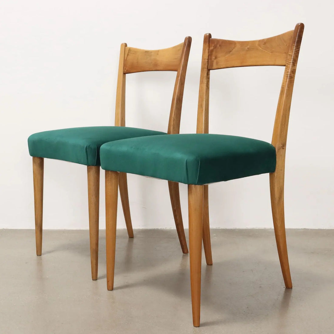 Vintage Living Room Chairs Beech Fabric Italy 1950s | Modernism | Chairs