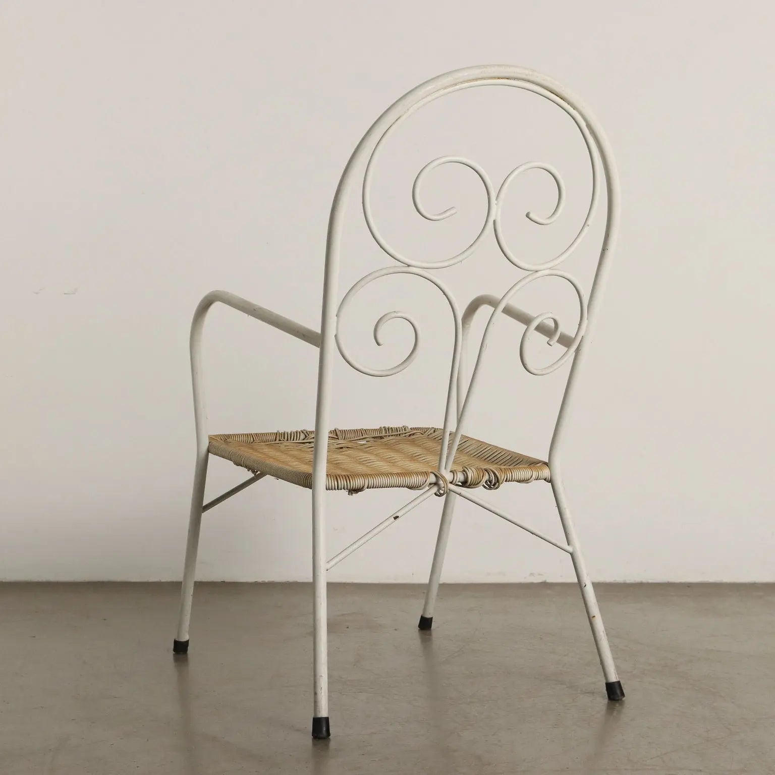 Vintage Garden Chairs Enamelled Iron Plastic Design Italy 1960s | Modernism | Chairs