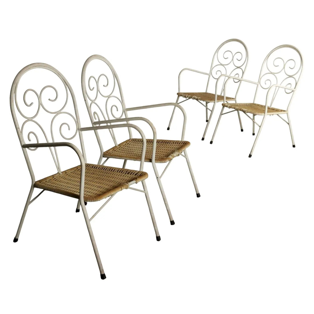 Vintage Garden Chairs Enamelled Iron Plastic Design Italy 1960s | Modernism | Chairs