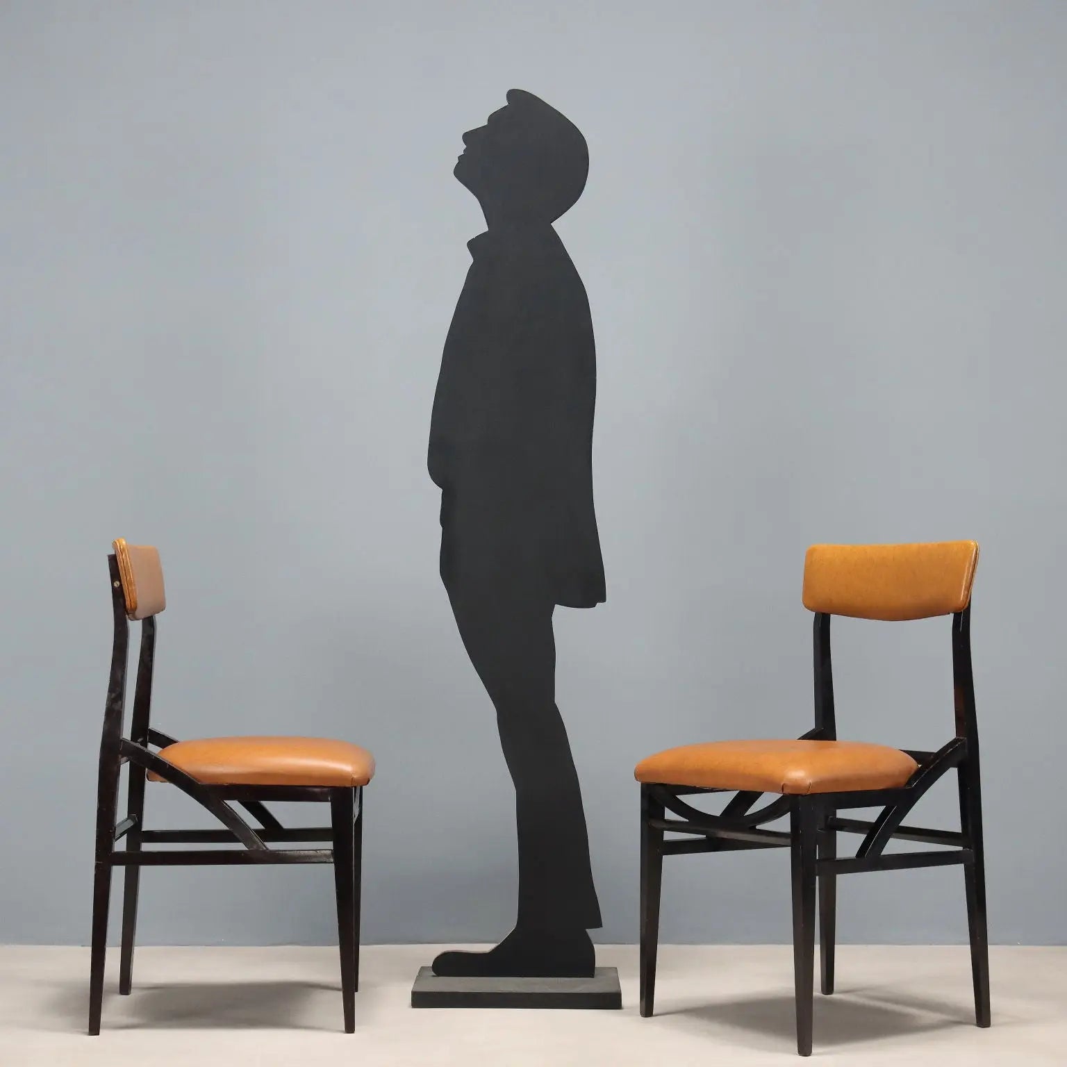 Vintage Chairs Leatherette Painted Beech Design Italy 1960s | Modernism | Chairs