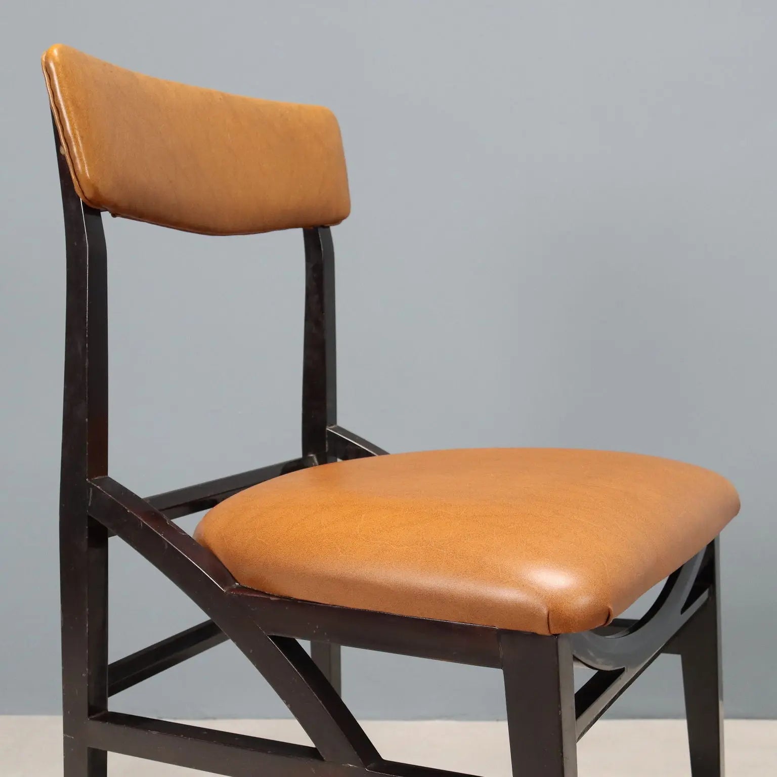 Vintage Chairs Leatherette Painted Beech Design Italy 1960s | Modernism | Chairs