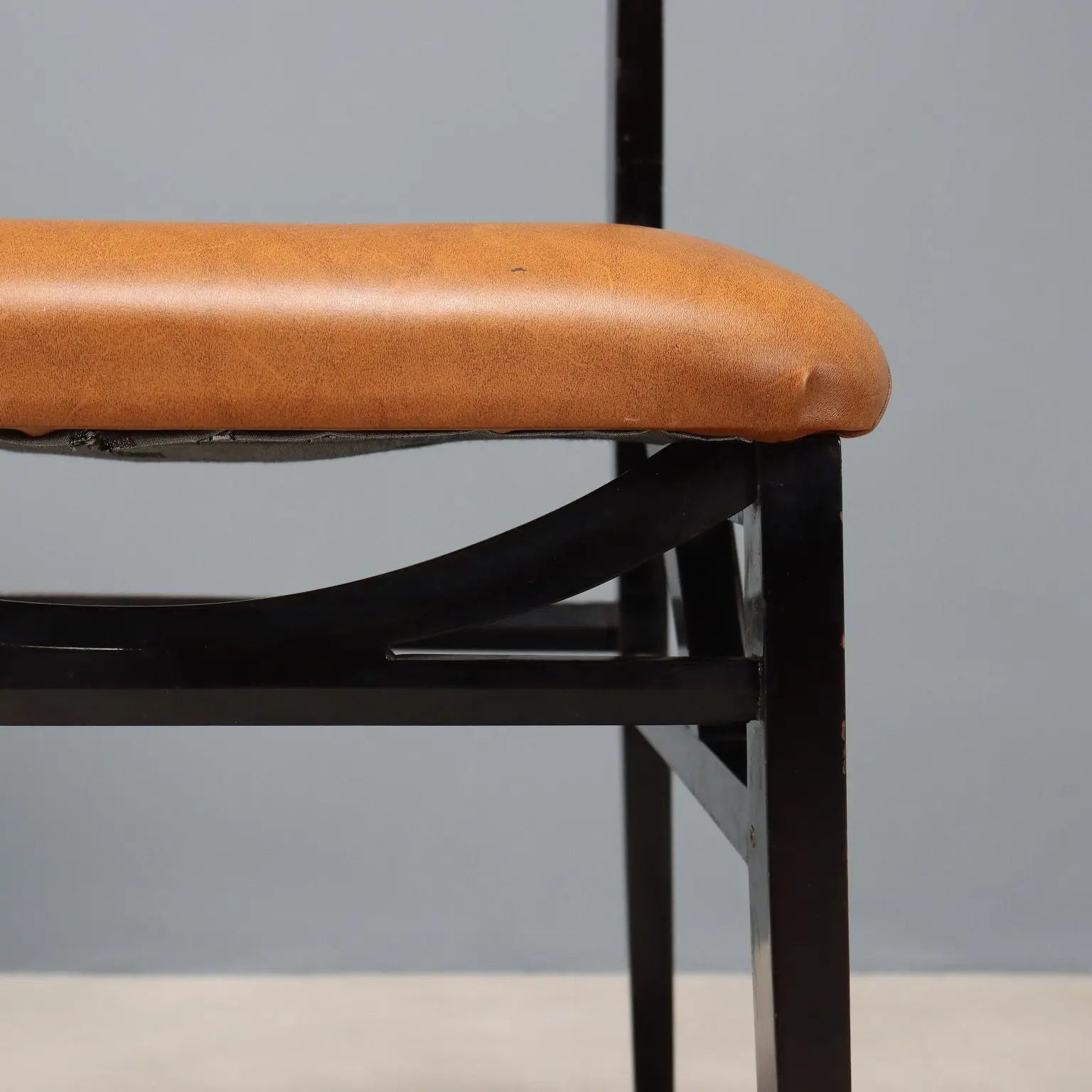 Vintage Chairs Leatherette Painted Beech Design Italy 1960s | Modernism | Chairs
