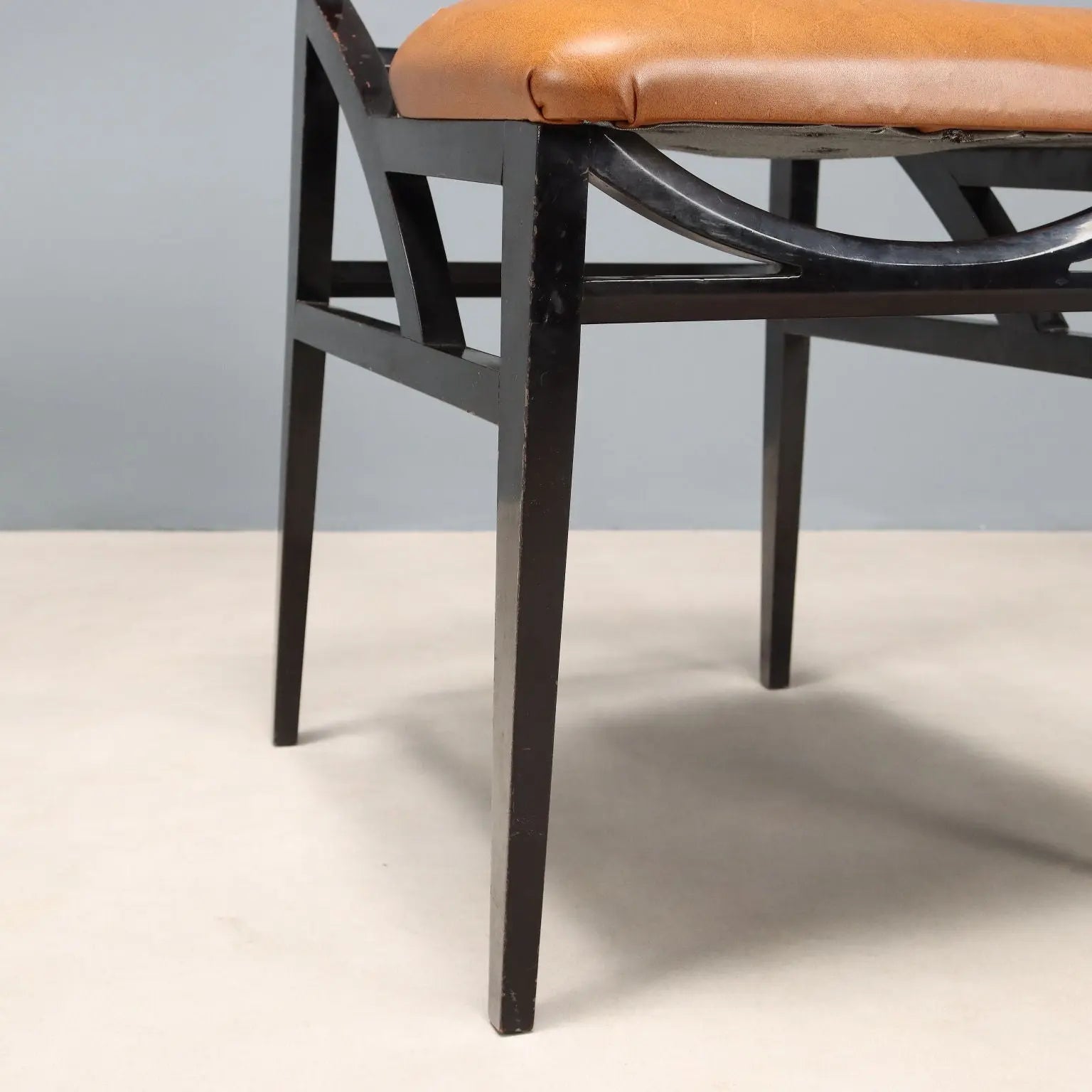 Vintage Chairs Leatherette Painted Beech Design Italy 1960s | Modernism | Chairs