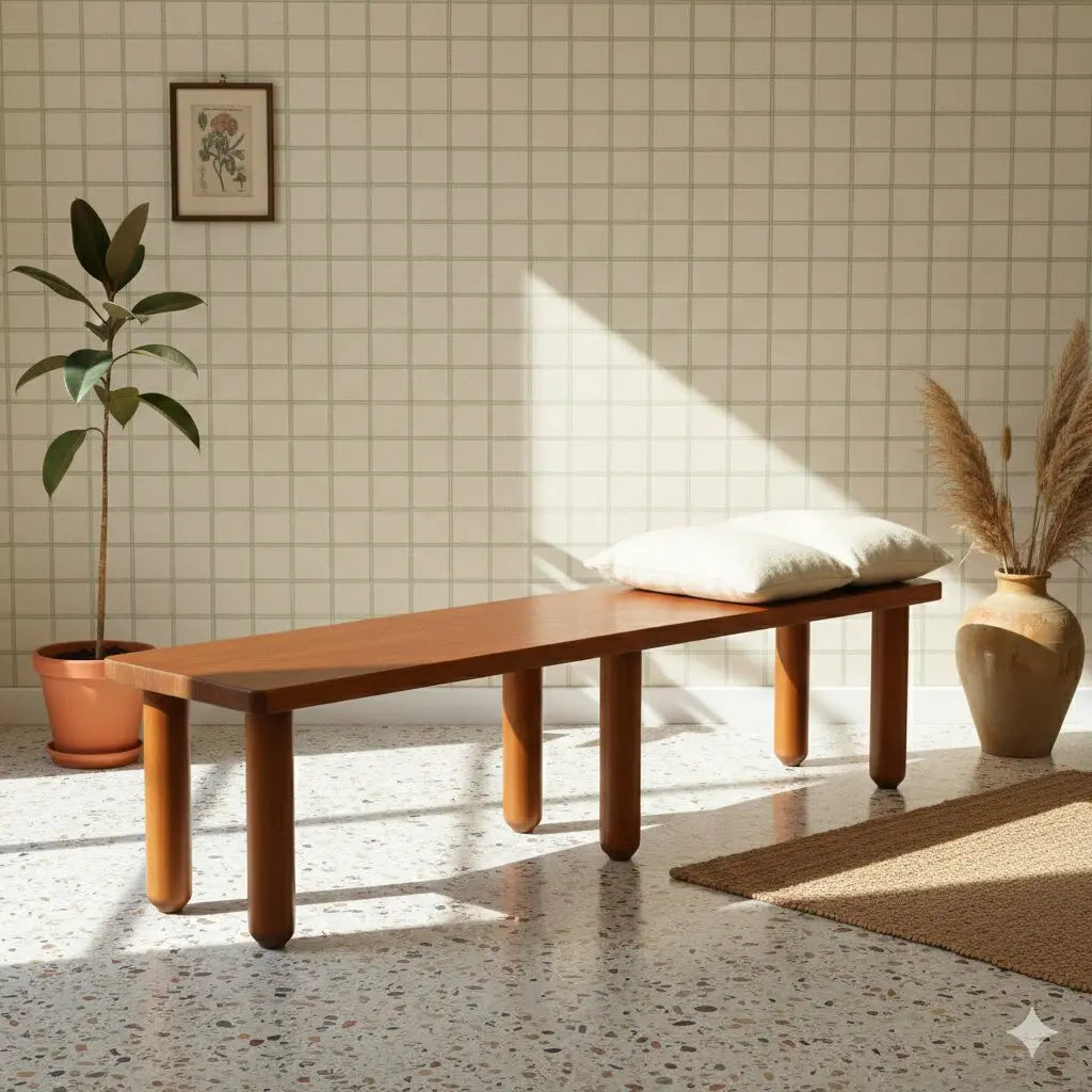 Vintage Bench Solid Wood Design Italy 1980s | Modernism | Chairs
