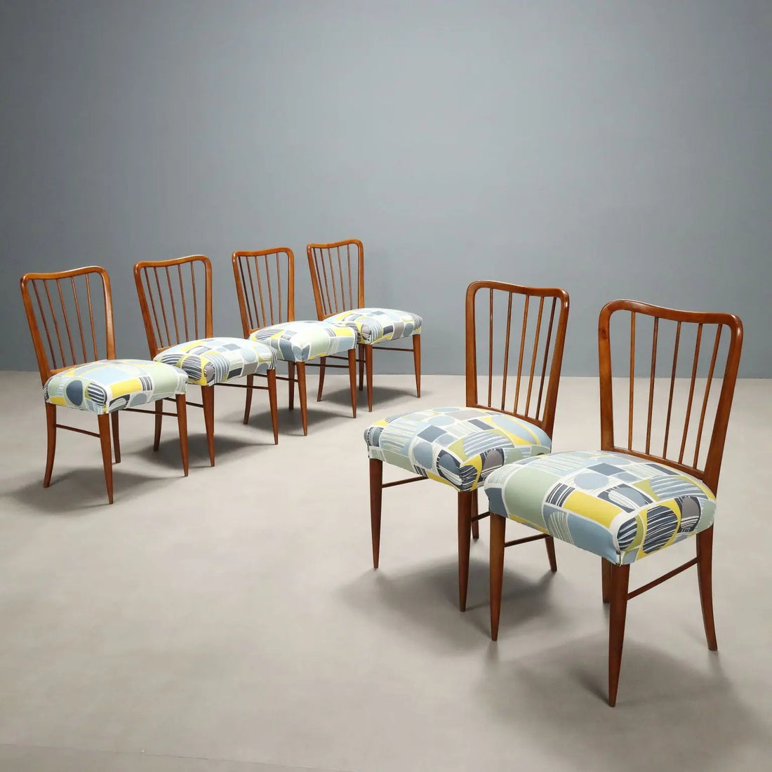 Vintage Chairs Beech Fabric Design Italy 1960s | Modernism | Chairs