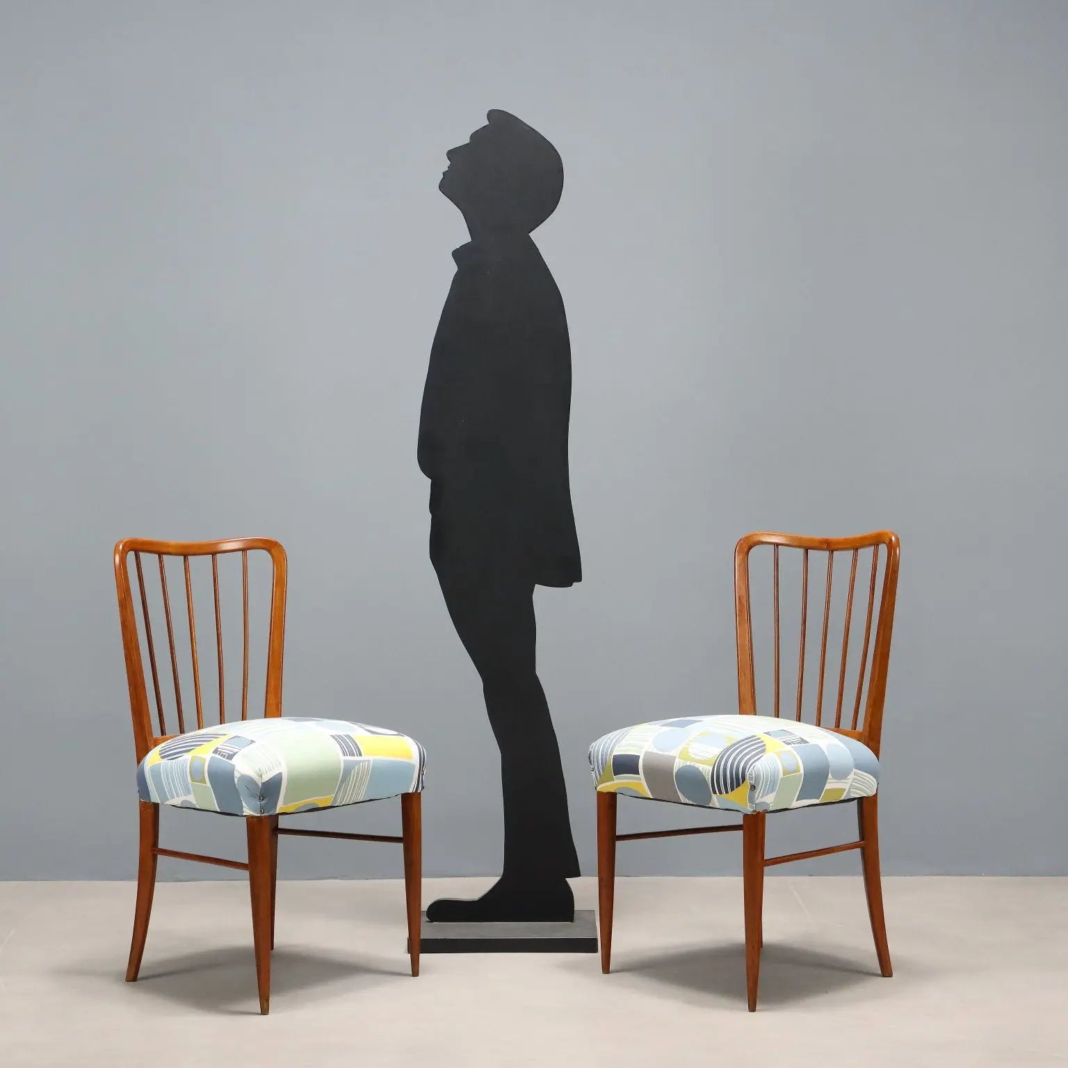 Vintage Chairs Beech Fabric Design Italy 1960s | Modernism | Chairs