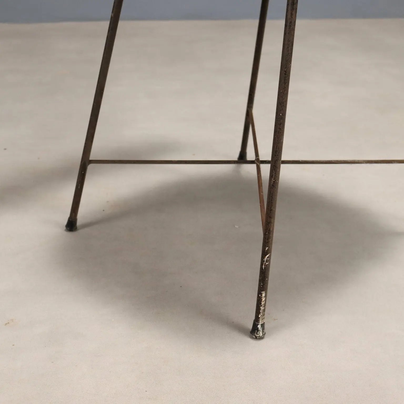 Vintage Chair Enamelled Metal White Leatherette Italy Design 1960s | Modernism | Chairs