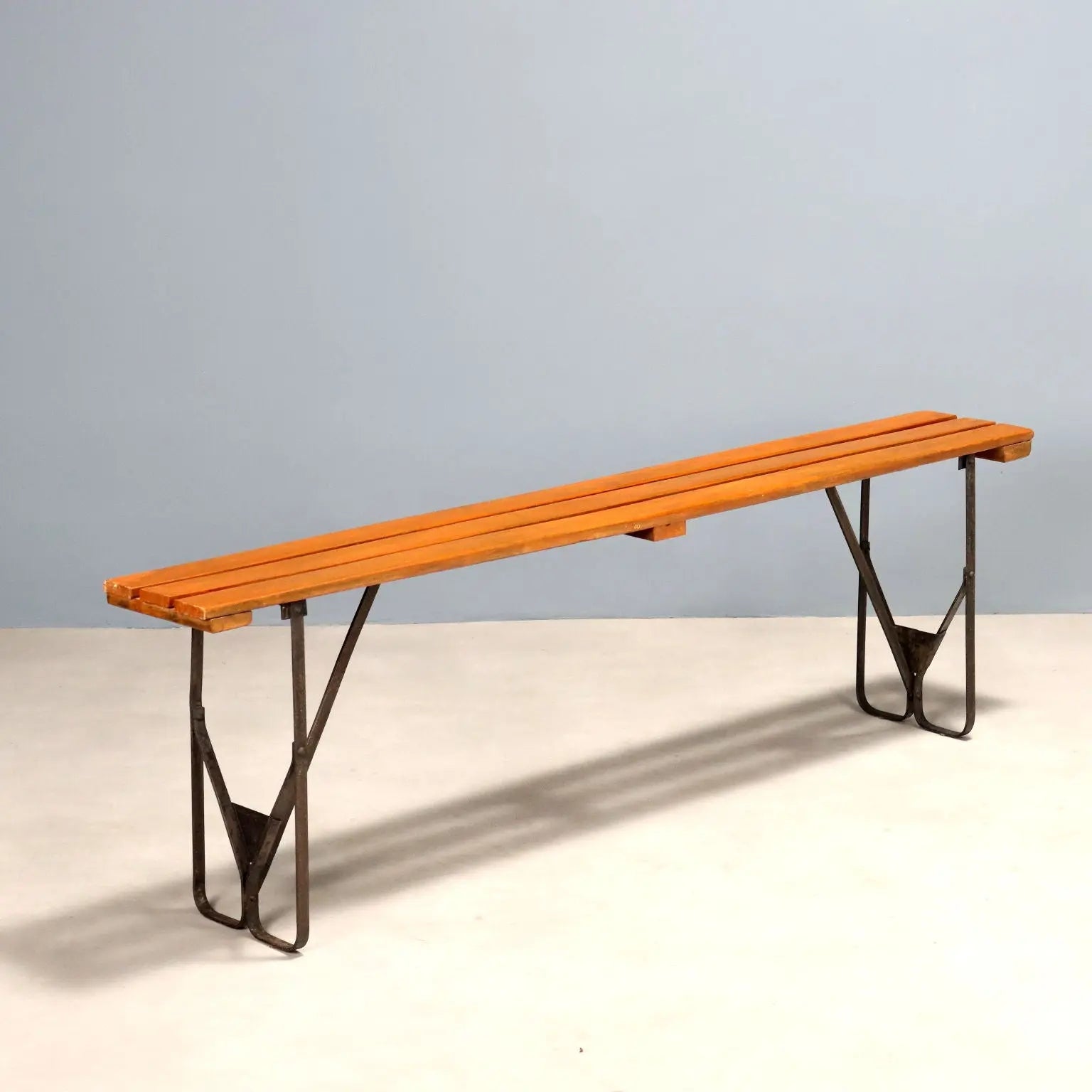 Vintage Bench Painted Beech Metal Design Italy 1960s | Modernism | Chairs