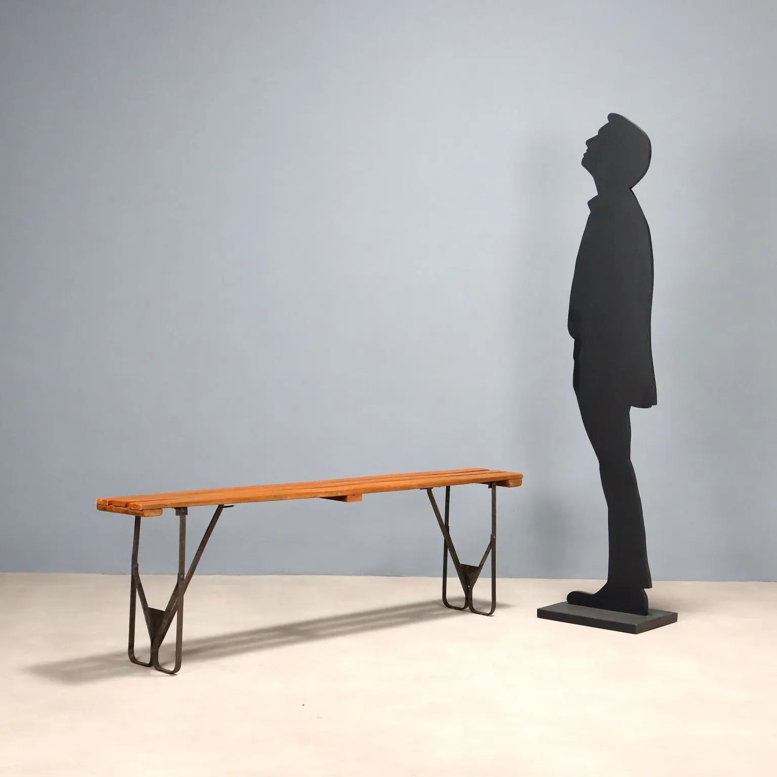 Vintage Bench Painted Beech Metal Design Italy 1960s | Modernism | Chairs